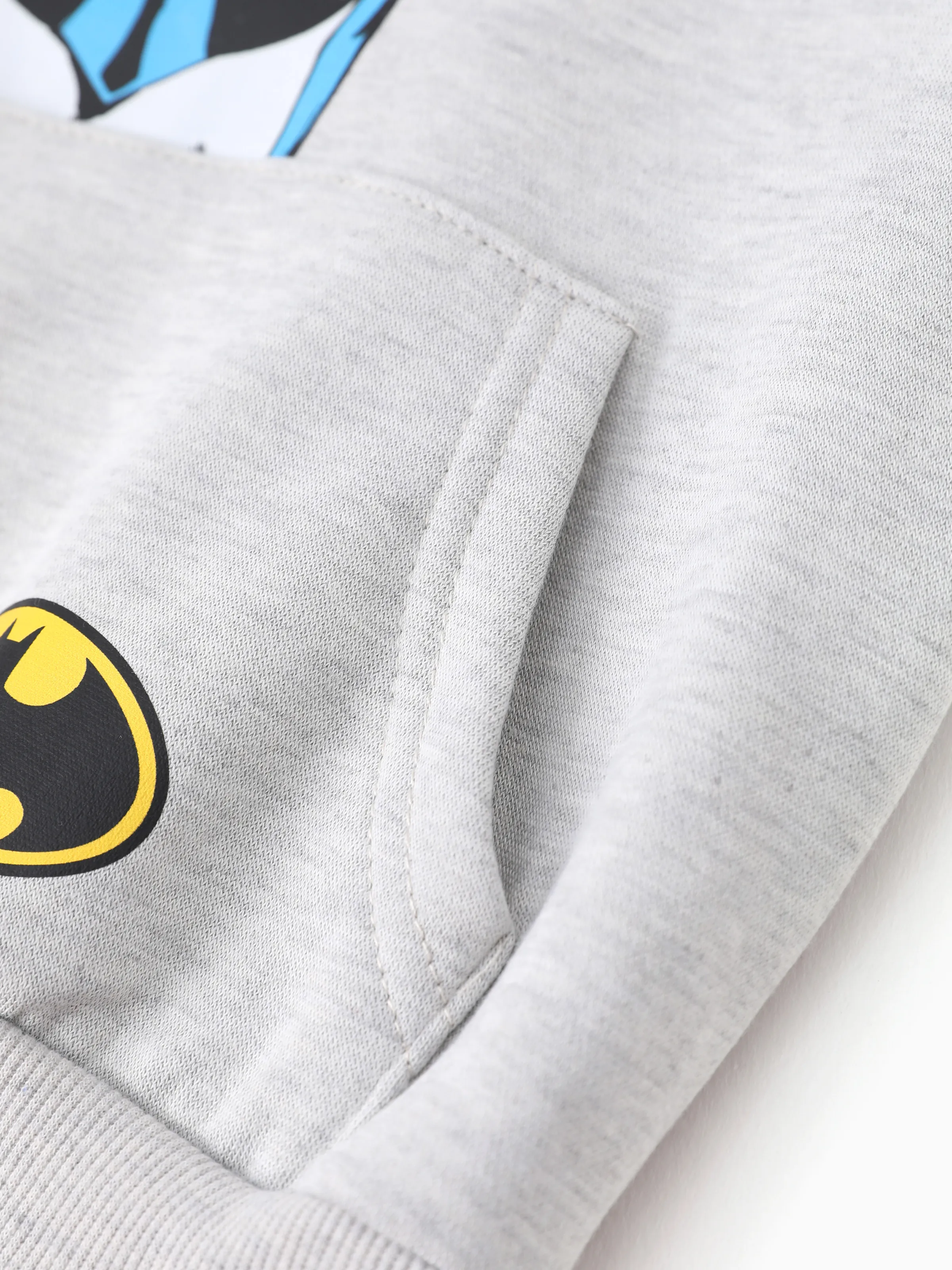 Justice League Toddler/Kid Boy 1pc Batman/Superman Pattern Hooded Sweatshirt Lightgrey - Image 6