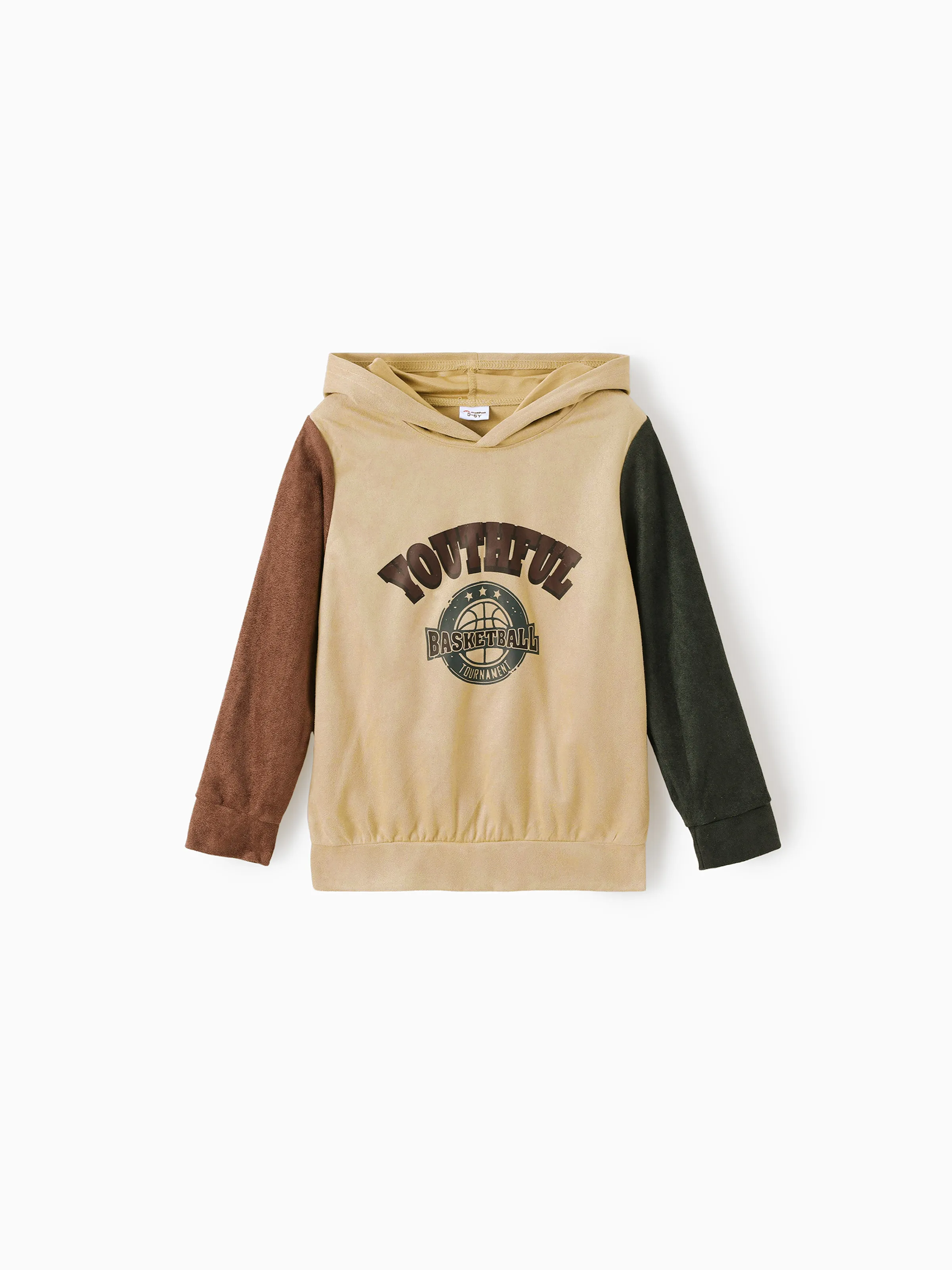 Kid Boy/Girl 2pcs Letter Sweatshirt and Pants Set Khaki - Image 3