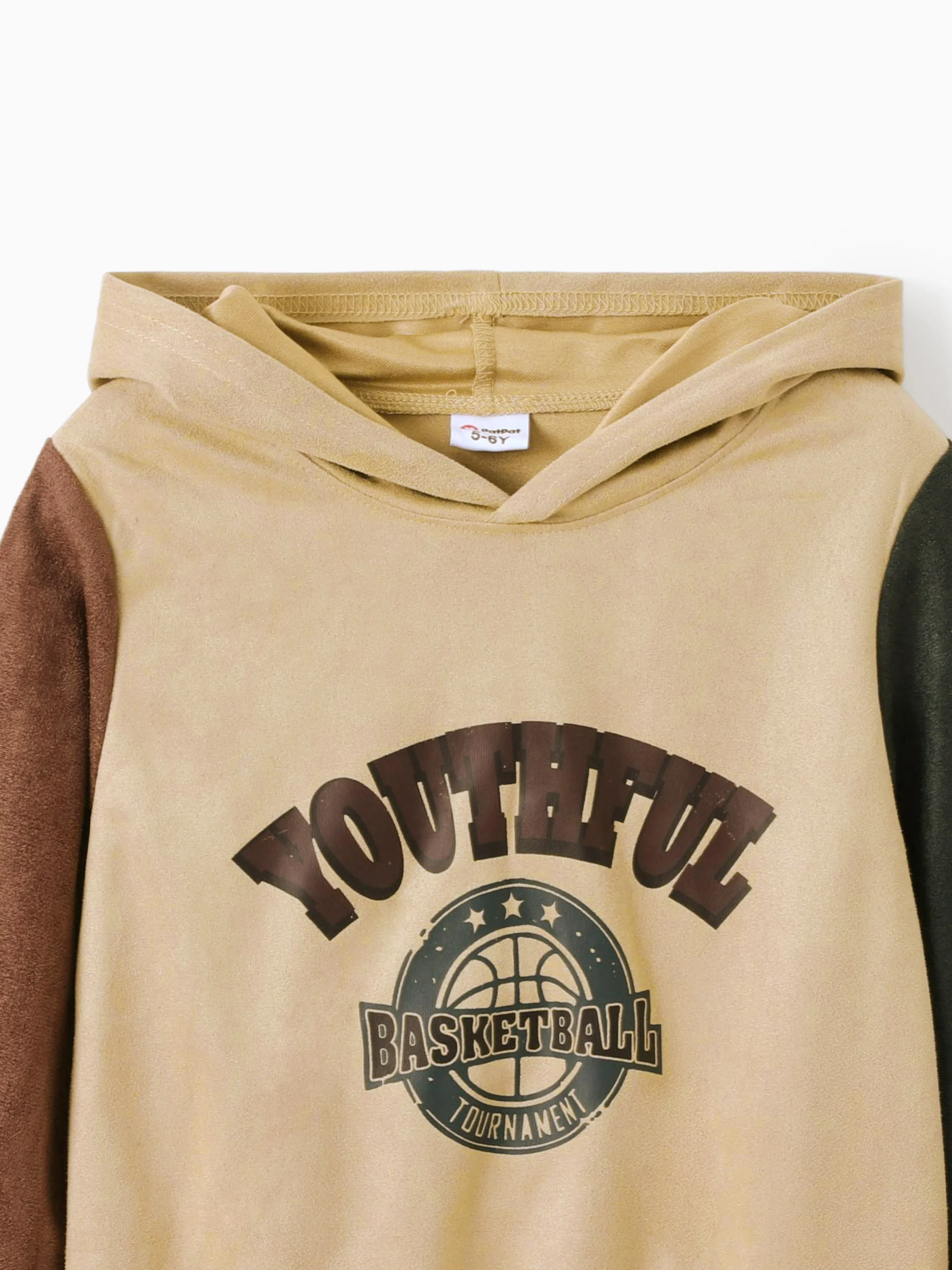 Kid Boy/Girl 2pcs Letter Sweatshirt and Pants Set Khaki - Image 4