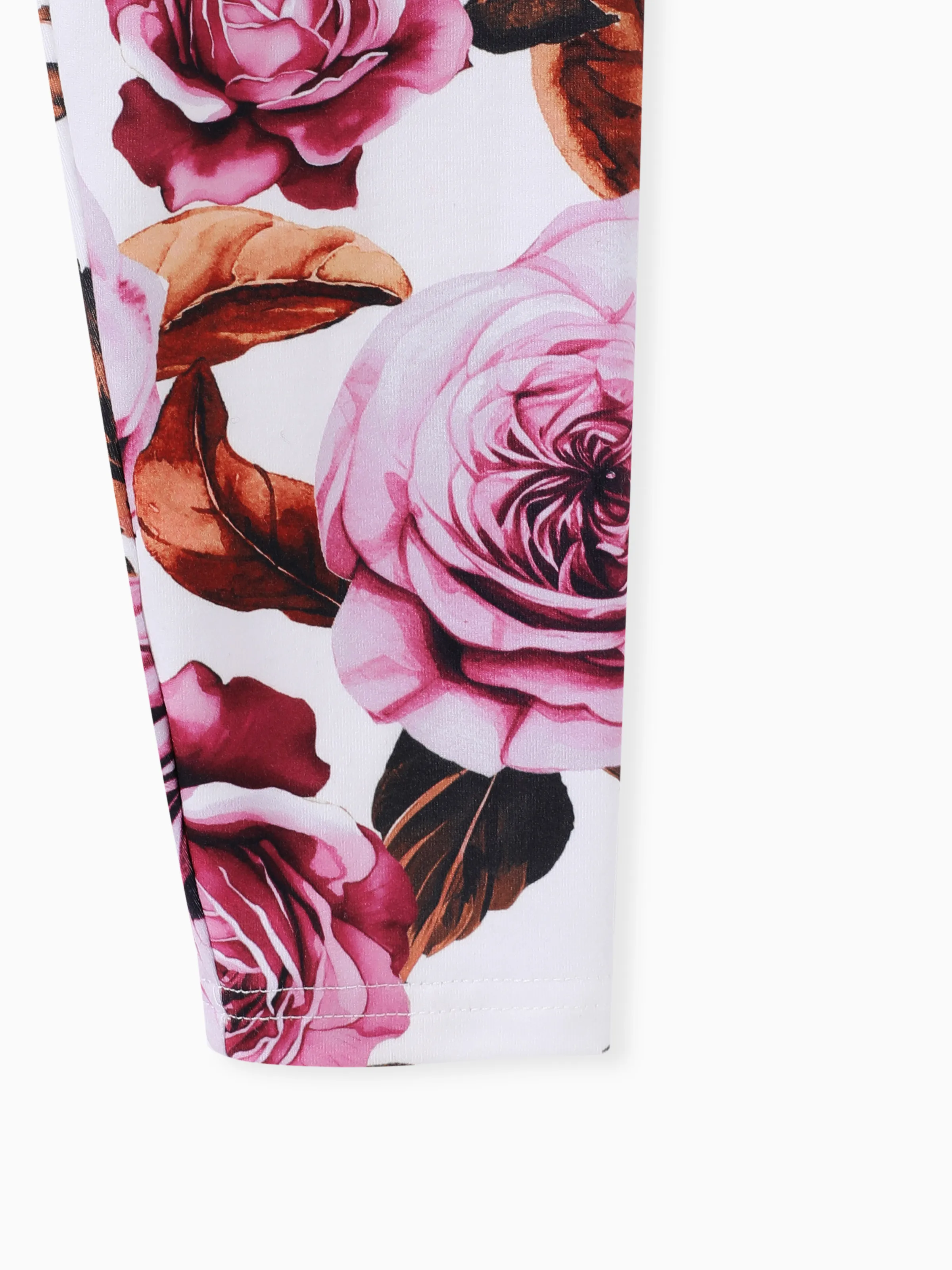 Kid Girl 2pcs Ruffled Irregular Top and Floral Print Leggings Set Roseo - Image 7