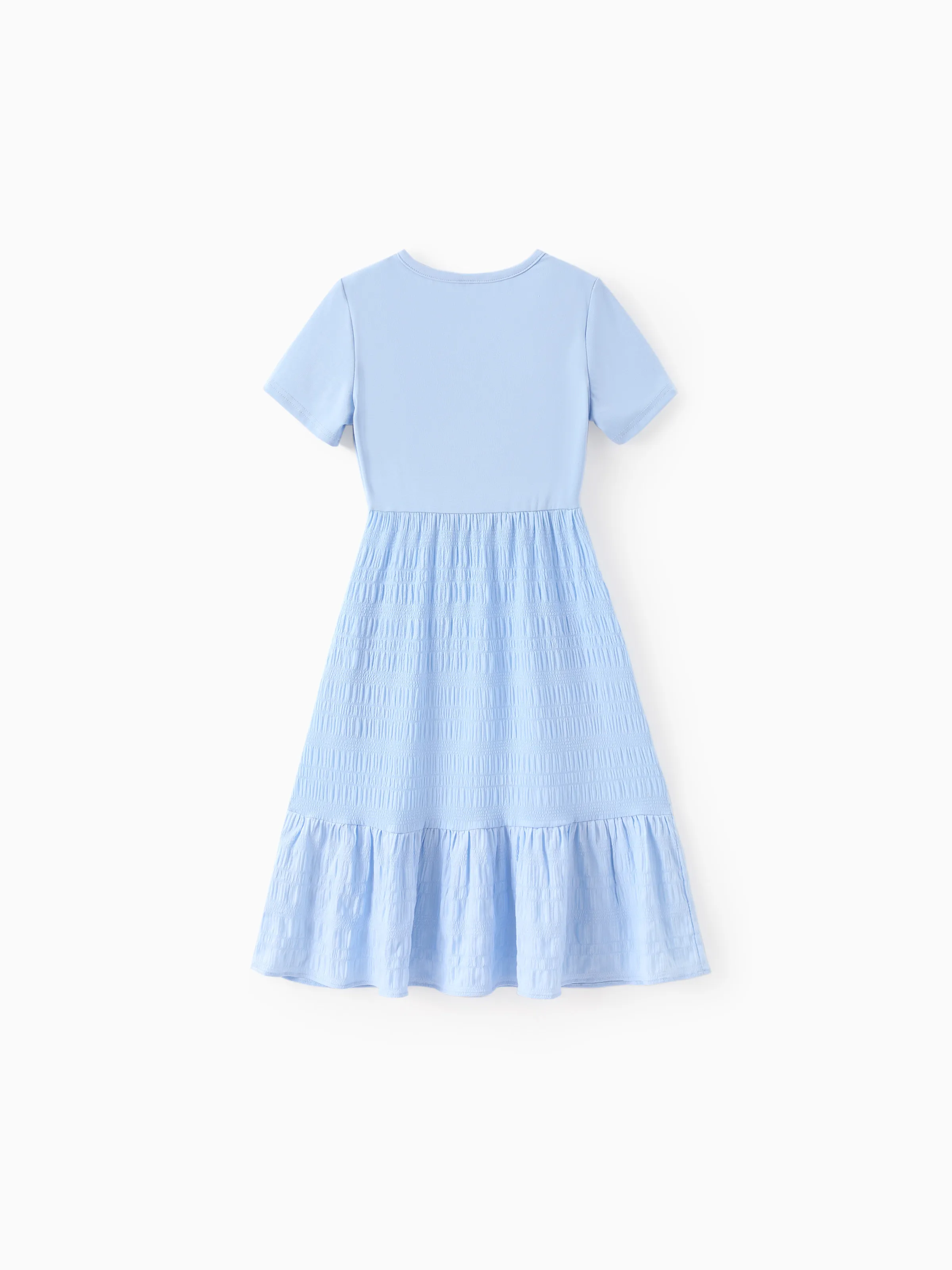 Kid Girl Ruffled Boho Casual Maxi Dress with Pockets Blue - Image 3