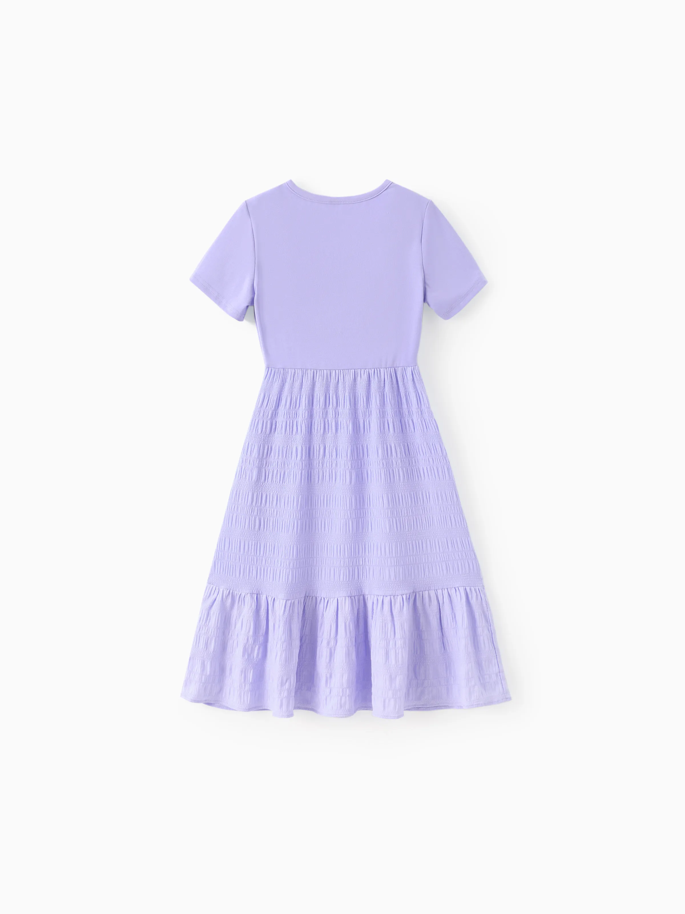 Kid Girl Ruffled Boho Casual Maxi Dress with Pockets Purple - Image 3