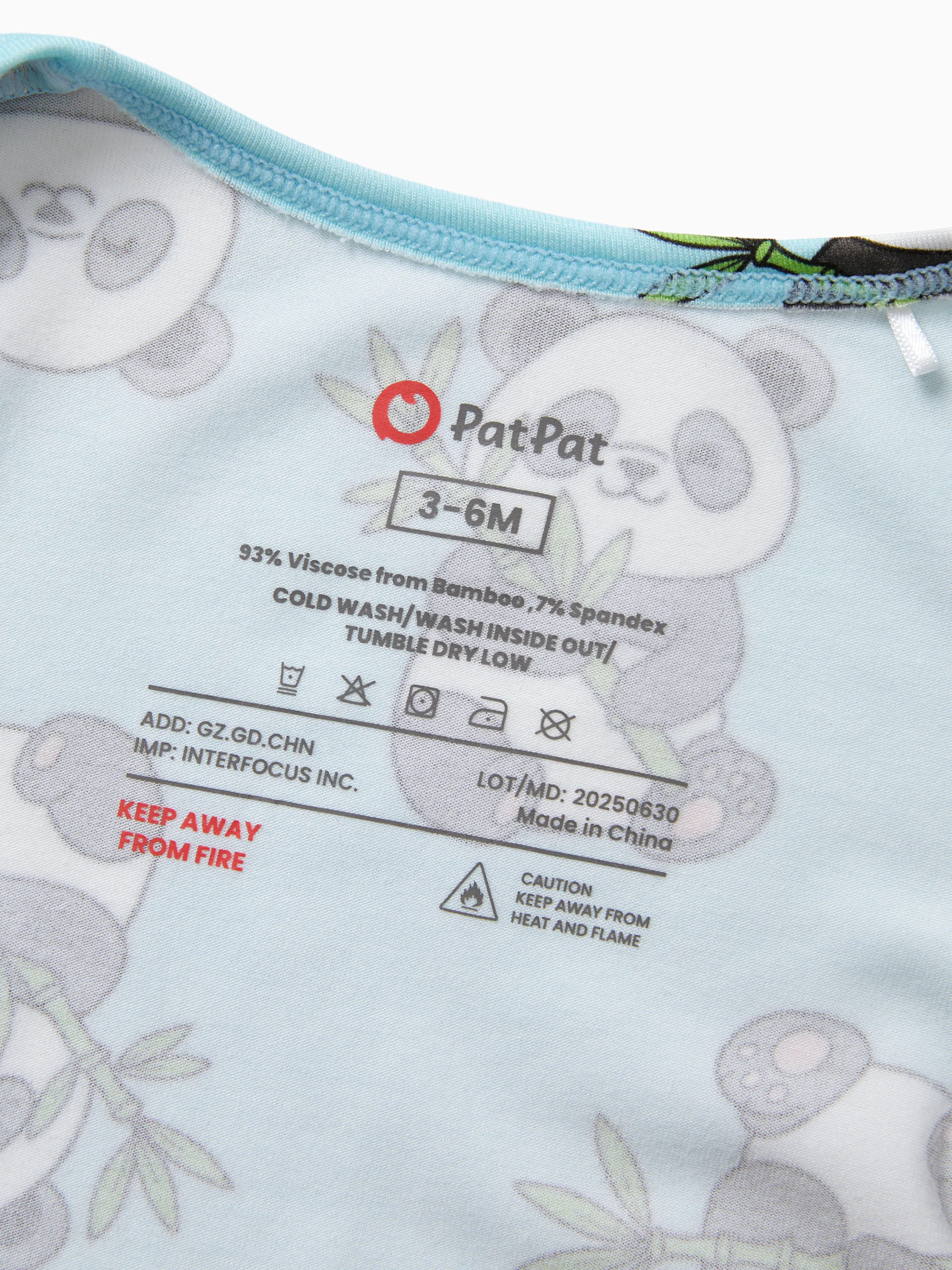 Kids Baby / Girl Bamboo Pajamas With Childlike Print (Snug-Fitting) Light Blue - Image 5