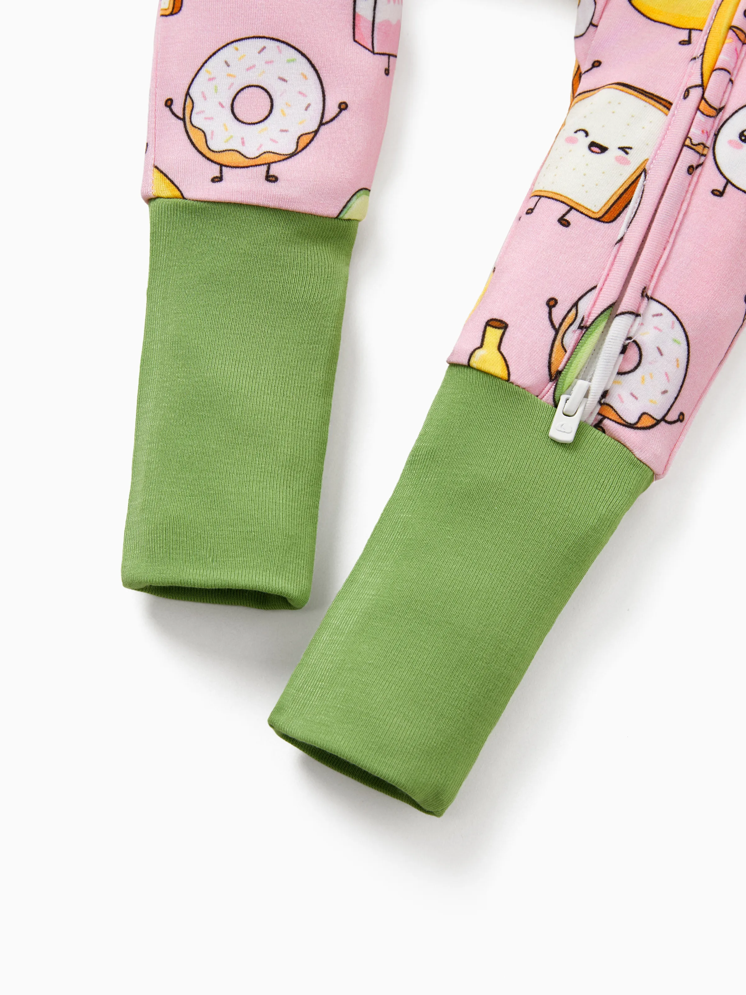 Kids Baby / Girl Bamboo Pajamas With Childlike Print (Snug-Fitting) Peach Pink - Image 7