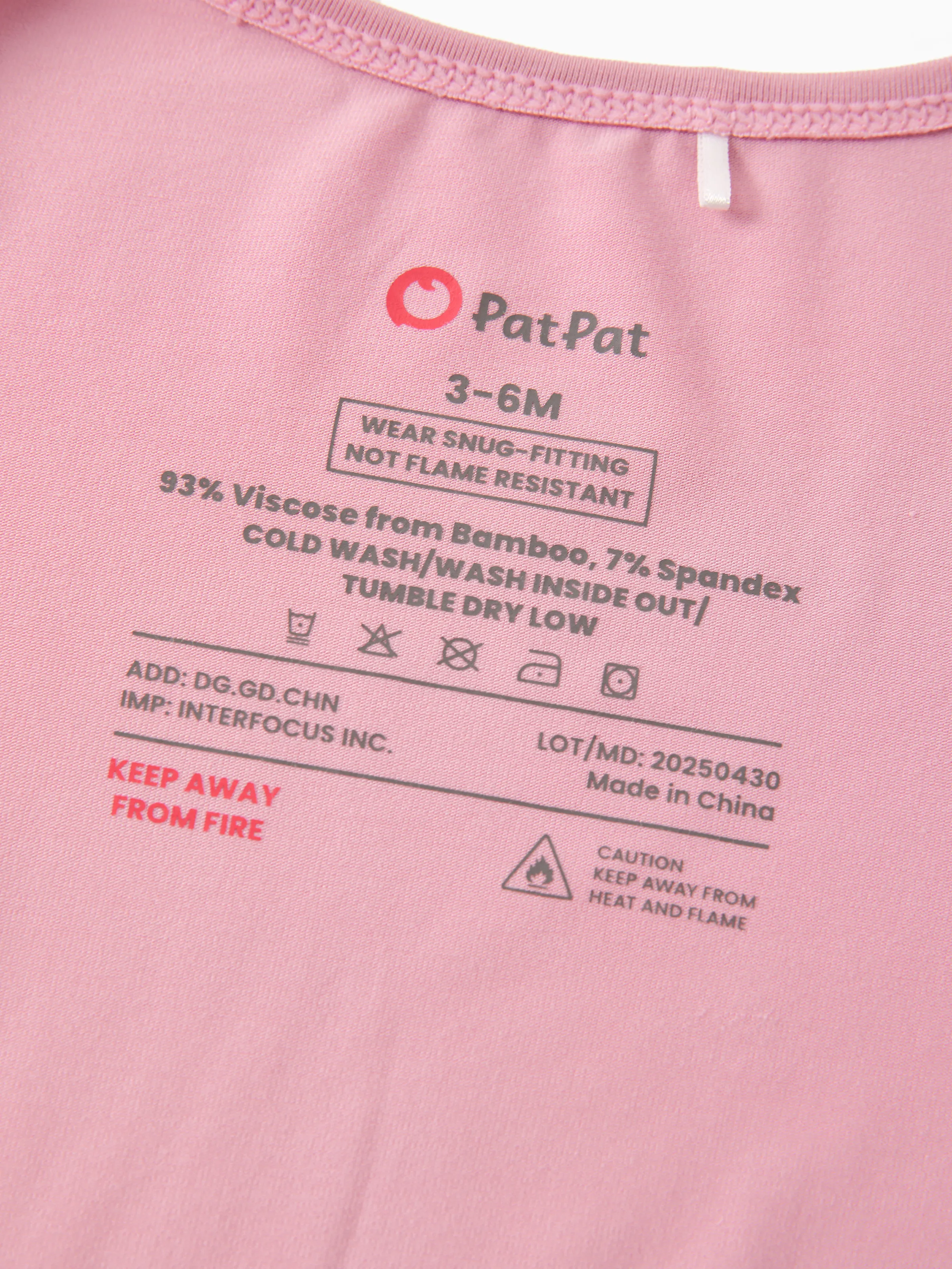 Kids Baby / Girl Bamboo Pajamas With Childlike Print (Snug-Fitting) Pink - Image 9