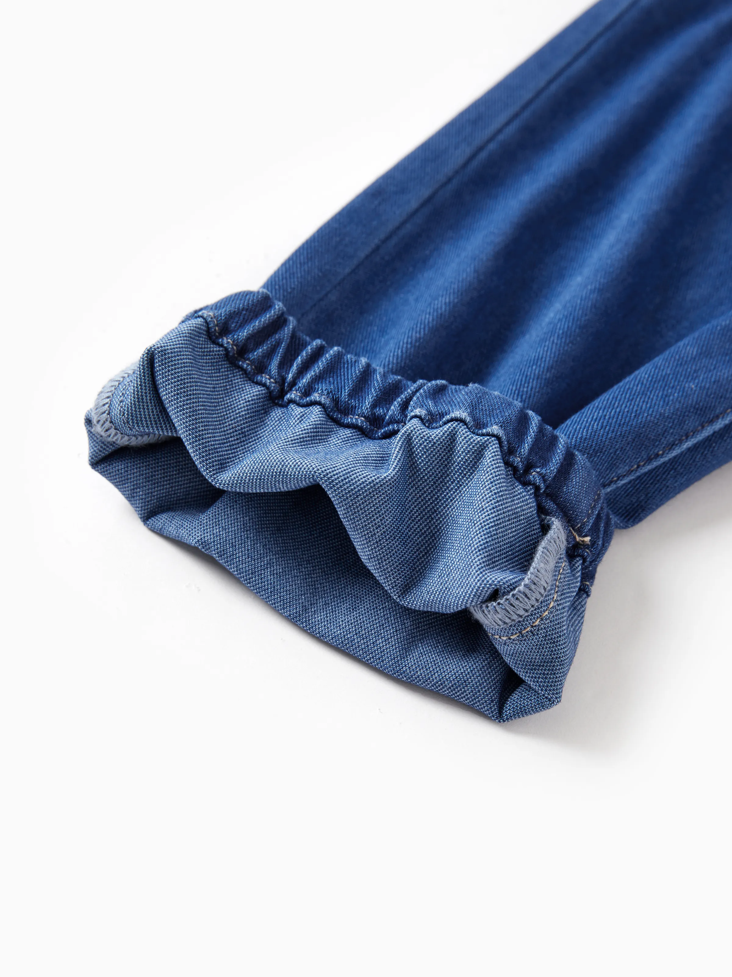 Kids Elastic Waist Denim Pants Soft Stretch Comfortable Everyday Jeans with Pockets Deep Blue - Image 14
