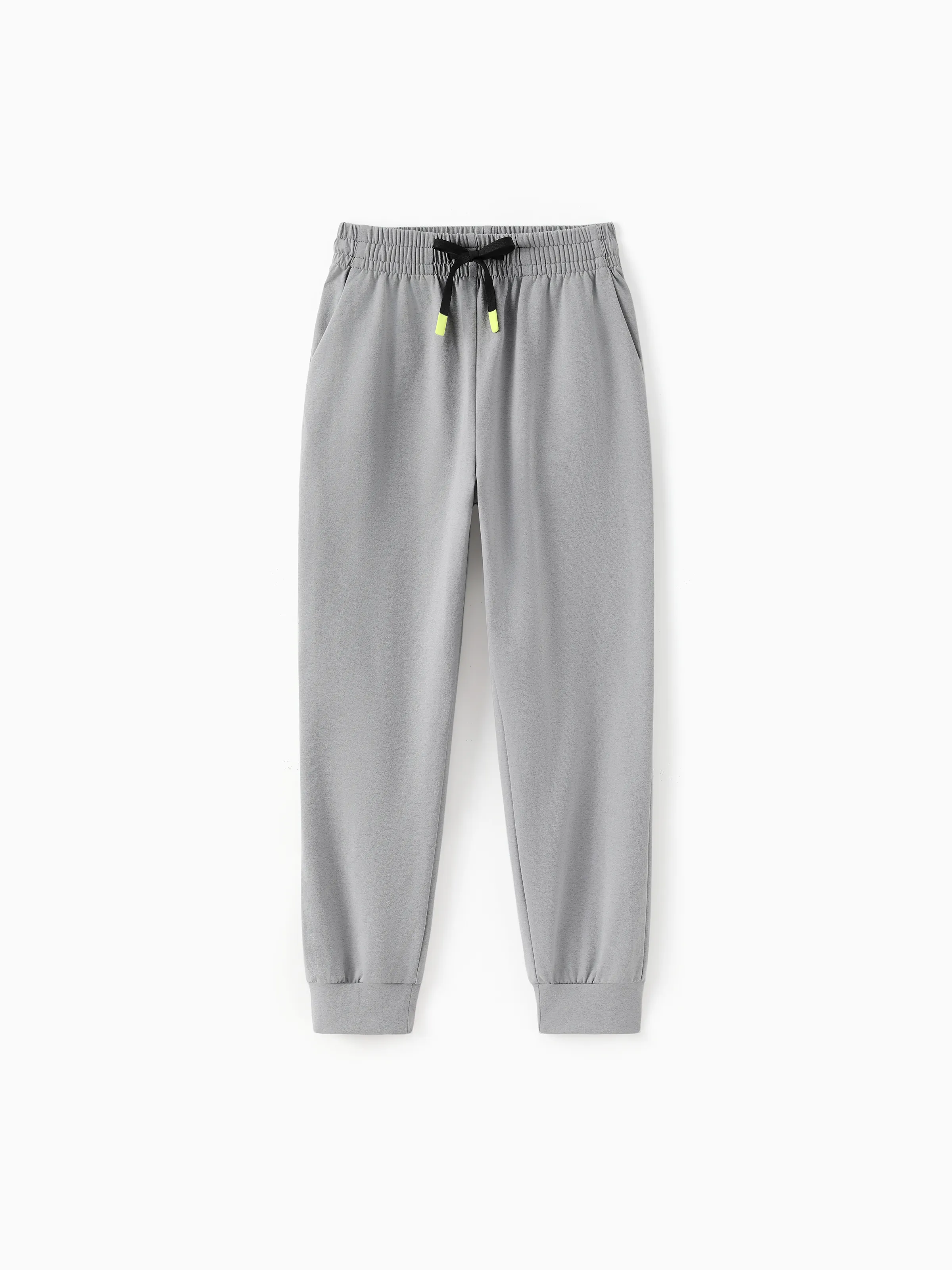 kids-jogger-pants-with-elastic-waistband-and-drawstring-comfortable-everyday-sweatpants-with-pockets-for-boys-and-girls-light-grey - Image 11