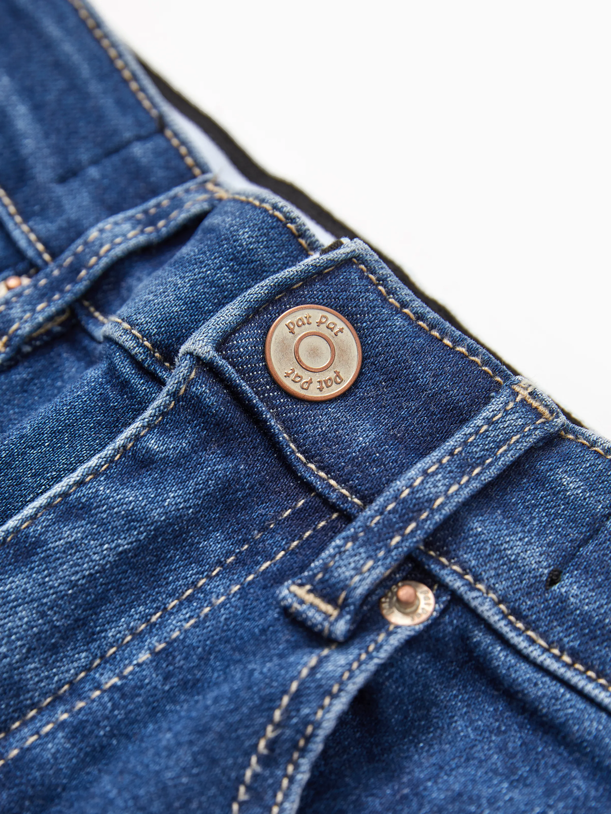 Kids Pull On Elastic Waist Denim Jeans Soft Stretch Comfortable Everyday Pants with Pockets Deep Blue - Image 11