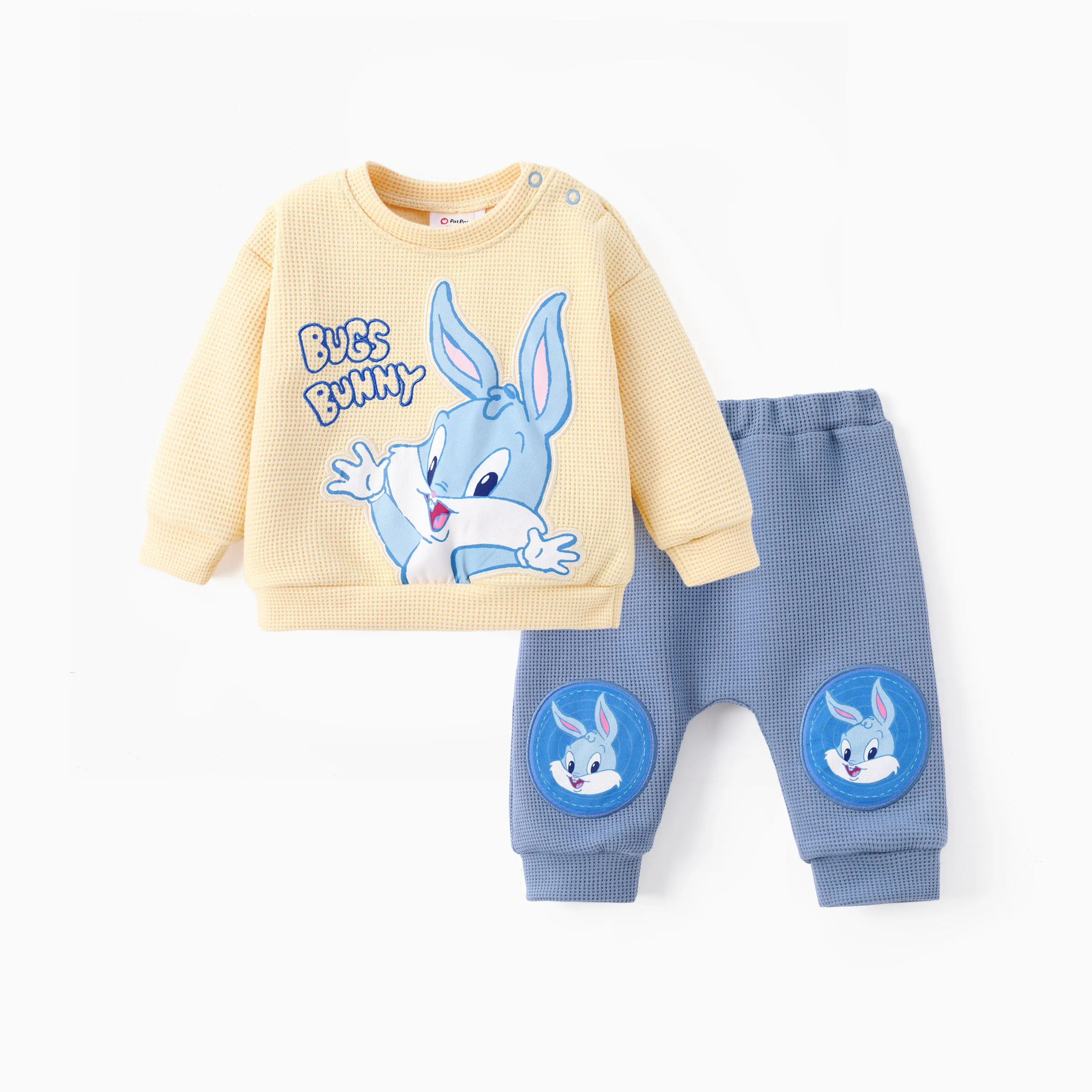 Looney Tunes Baby Boy 2pcs Character Embroidered Long-sleeve Knitted Top And Pants Set Blue - Image 9