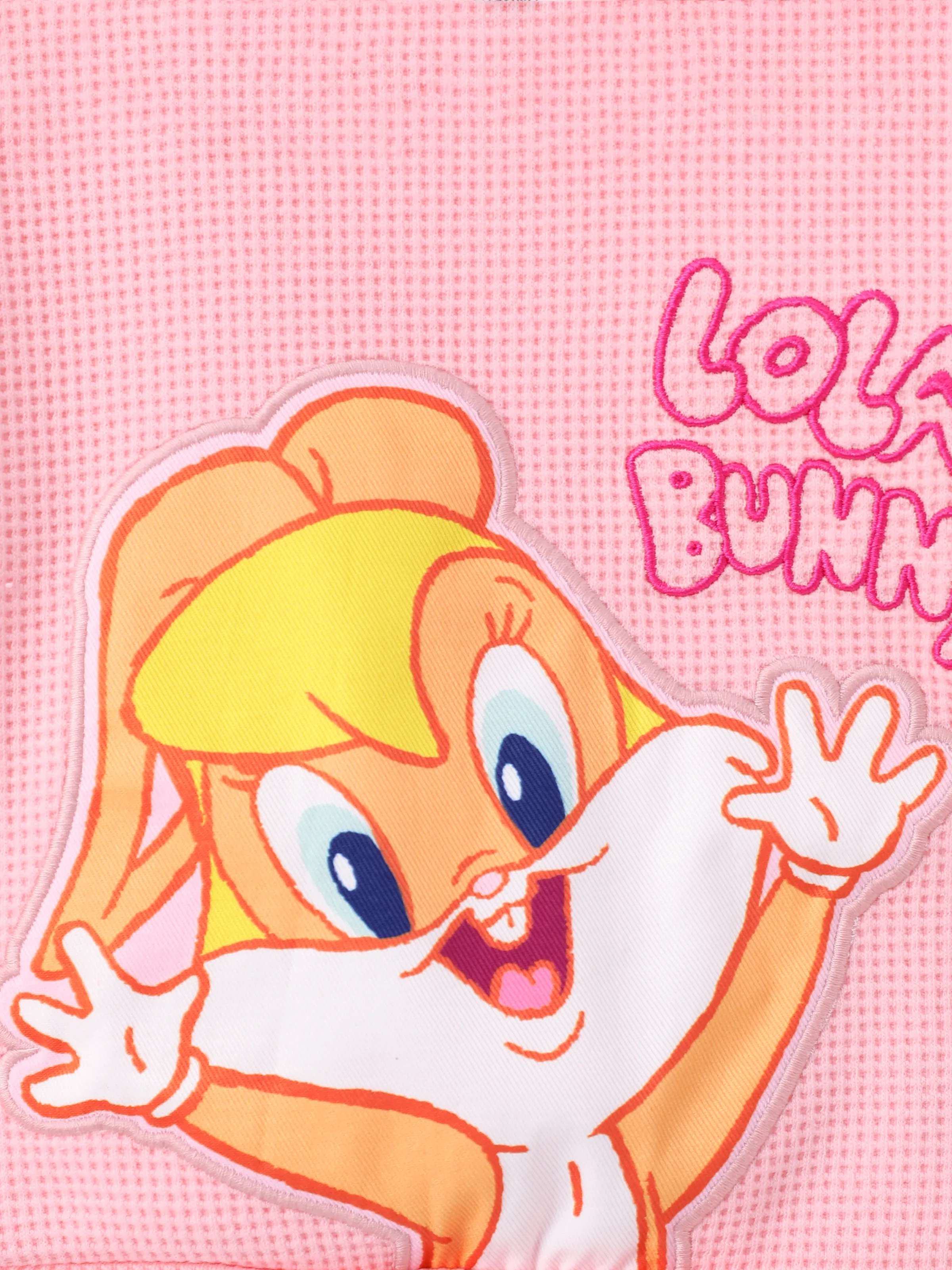 Looney Tunes Baby Girl 2pcs Character Embroidered Long-sleeve Knitted Top And Pants Set Pink - Image 5