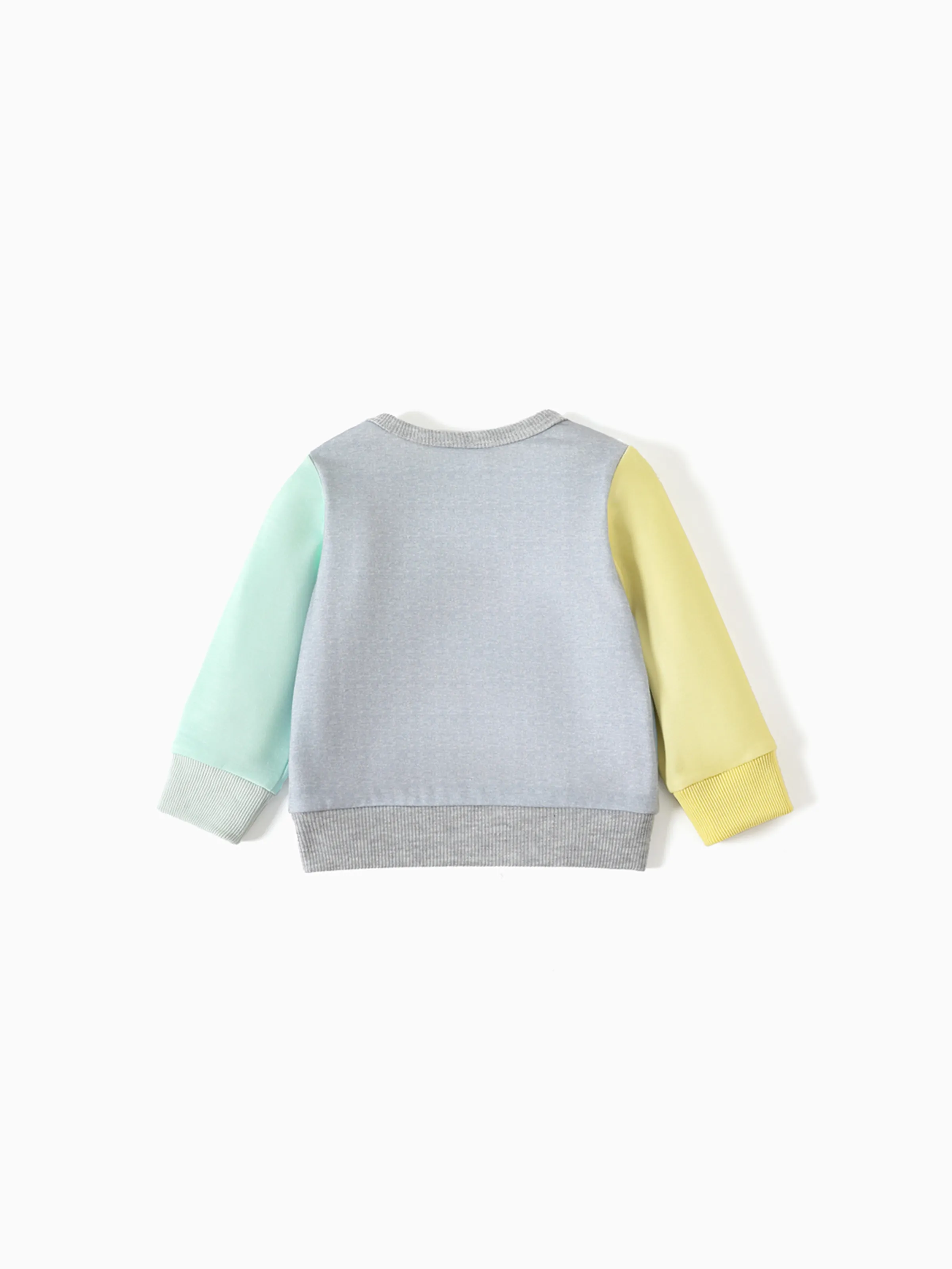 Looney Tunes Baby Boy/Girl Cartoon Print Colorblock Long-sleeve Sweatshirt Flecked Grey - Image 2