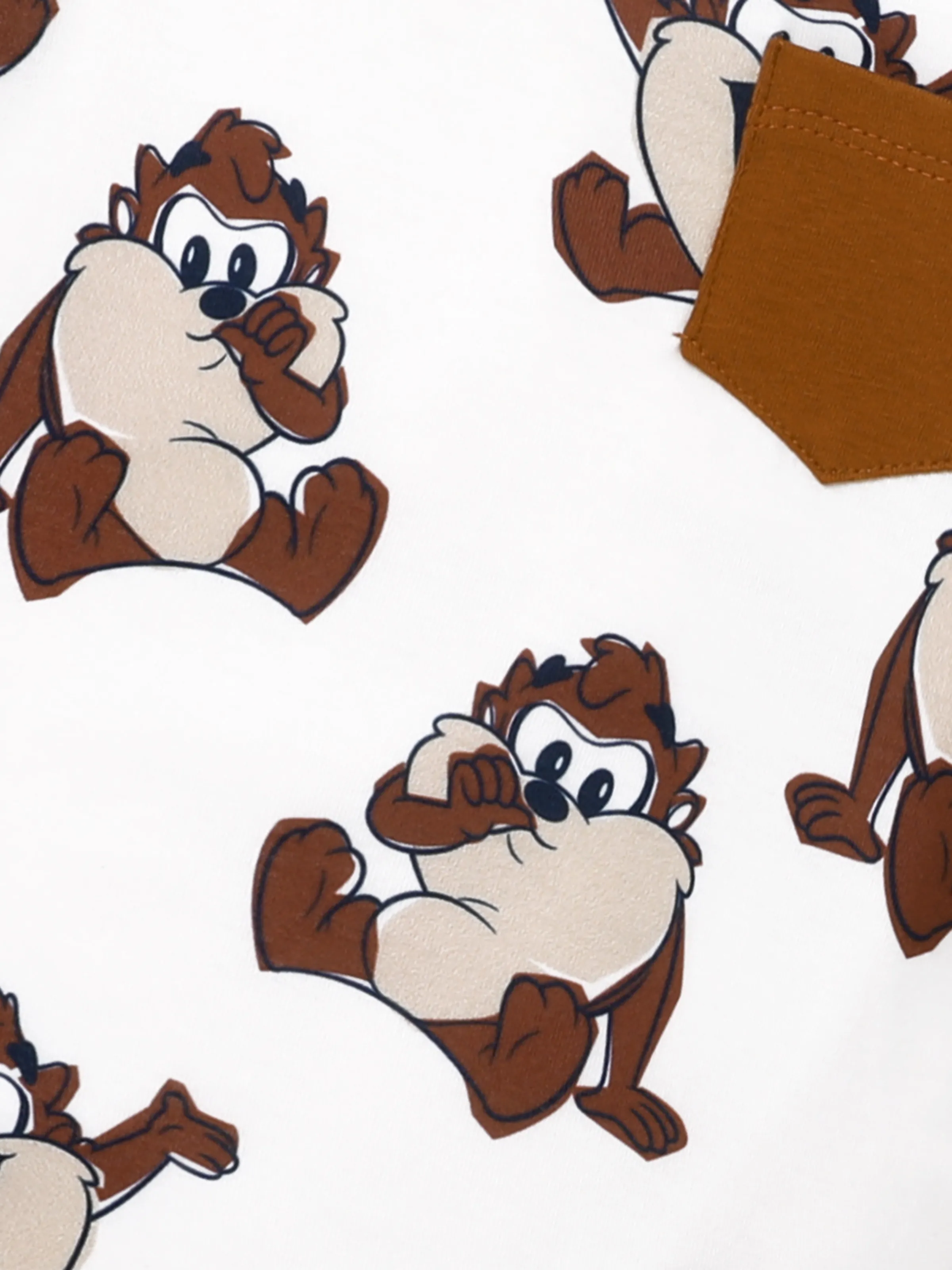 Looney Tunes Baby Boy Character Print Long-sleeve Bodysuit and Pant Sets Brown - Image 4