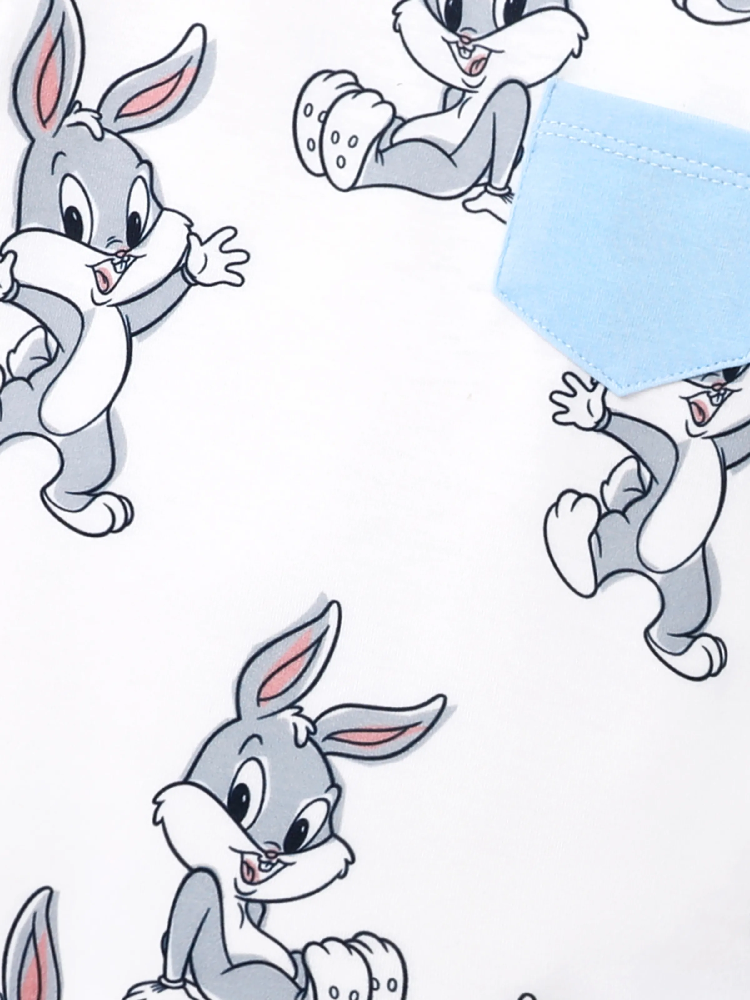 Looney Tunes Baby Boy/Girl Character Print Long-sleeve Bodysuit and Pant Sets Light Blue - Image 4