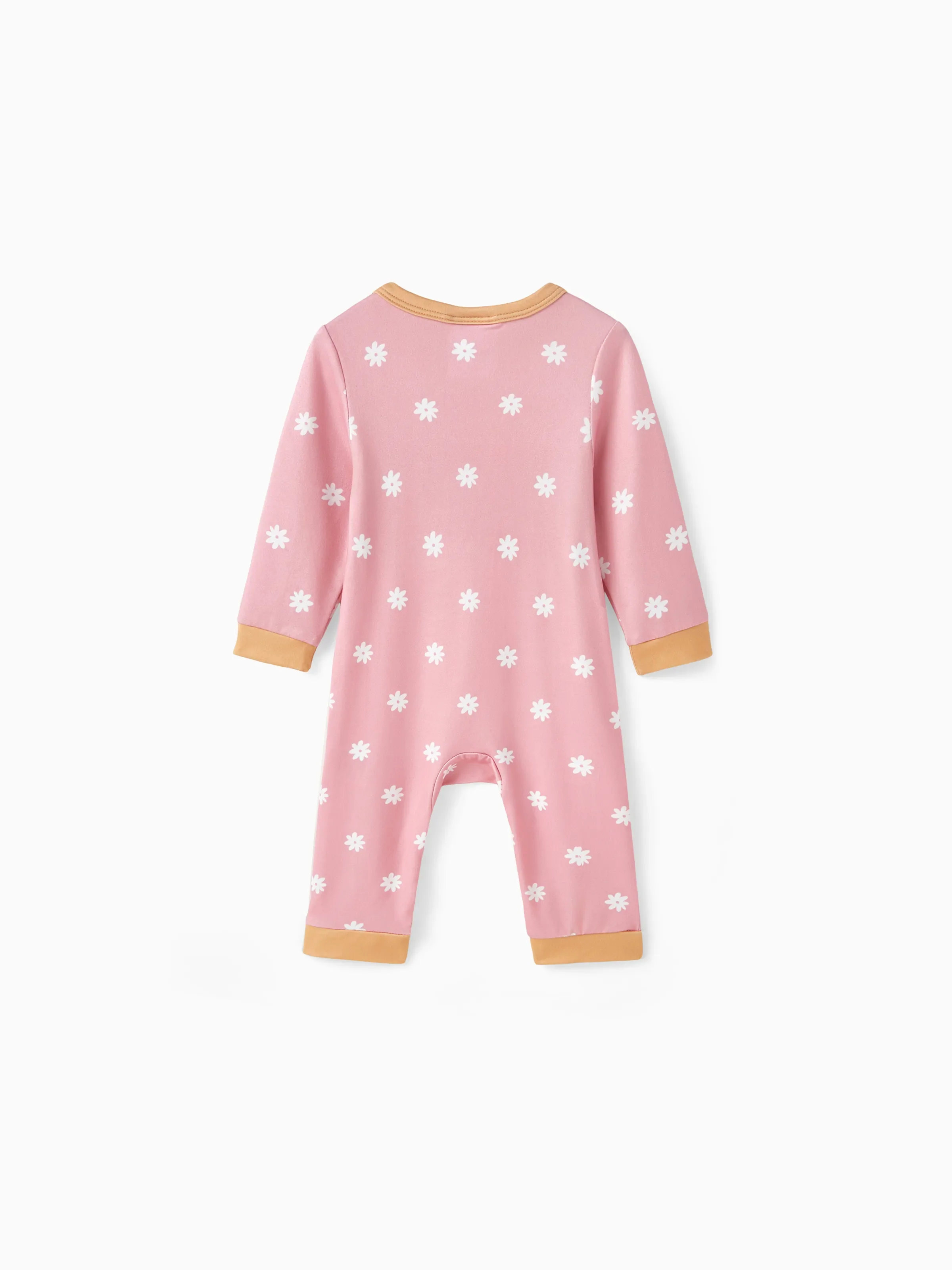 Looney Tunes Baby Girl Character Chess/Floral/Star Print Romper Pink - Image 2