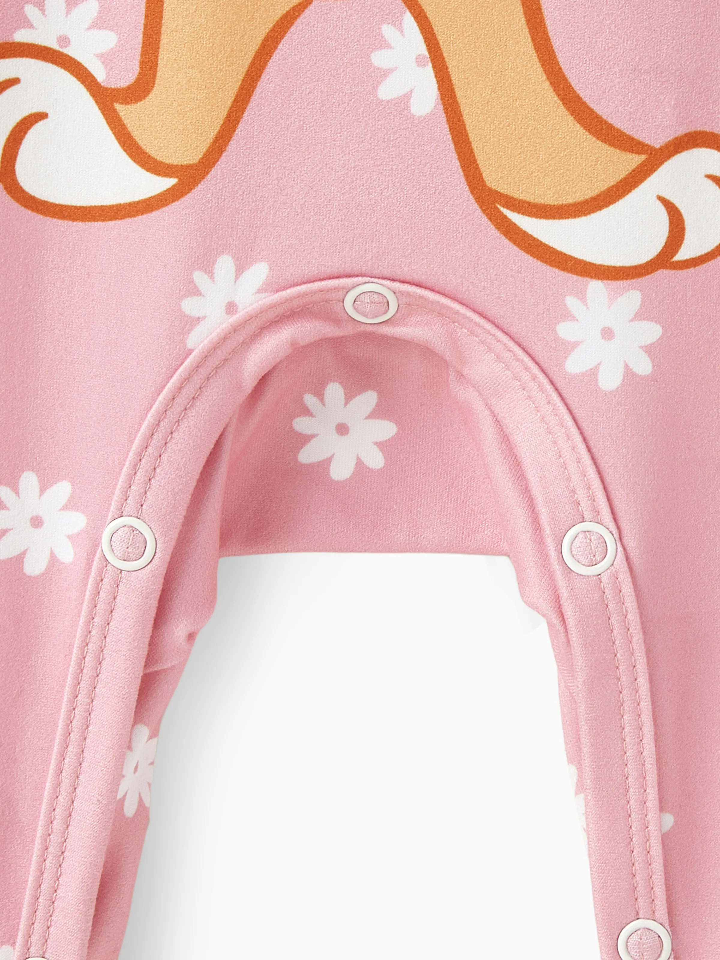 Looney Tunes Baby Girl Character Chess/Floral/Star Print Romper Pink - Image 5