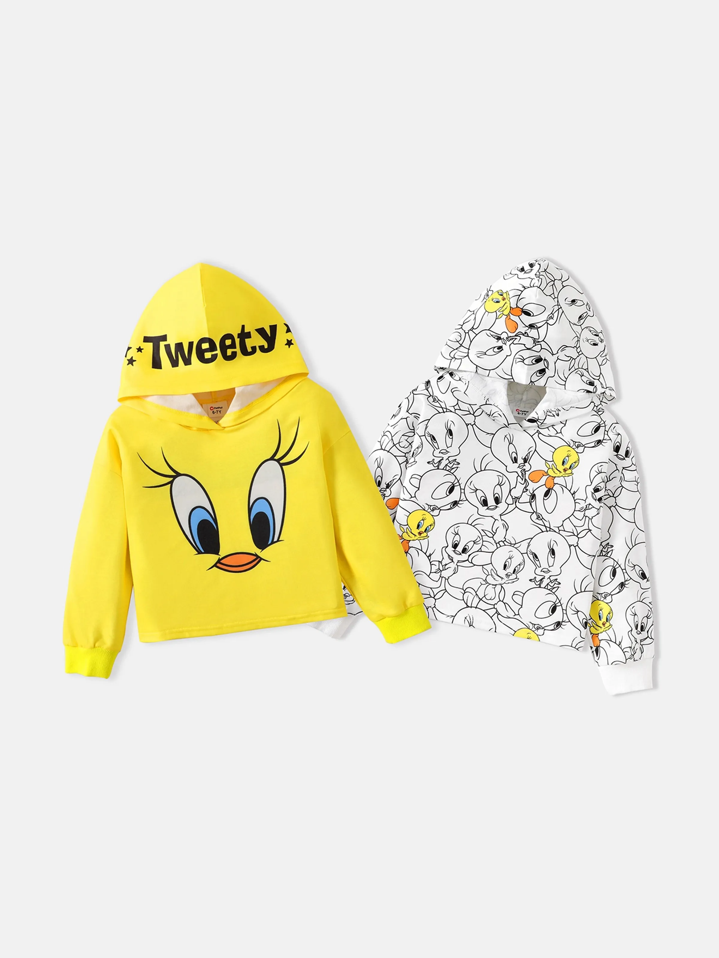 Looney Tunes Kid Girl Tweety Print Hoodie Sweatshirt Yellow - Image 2