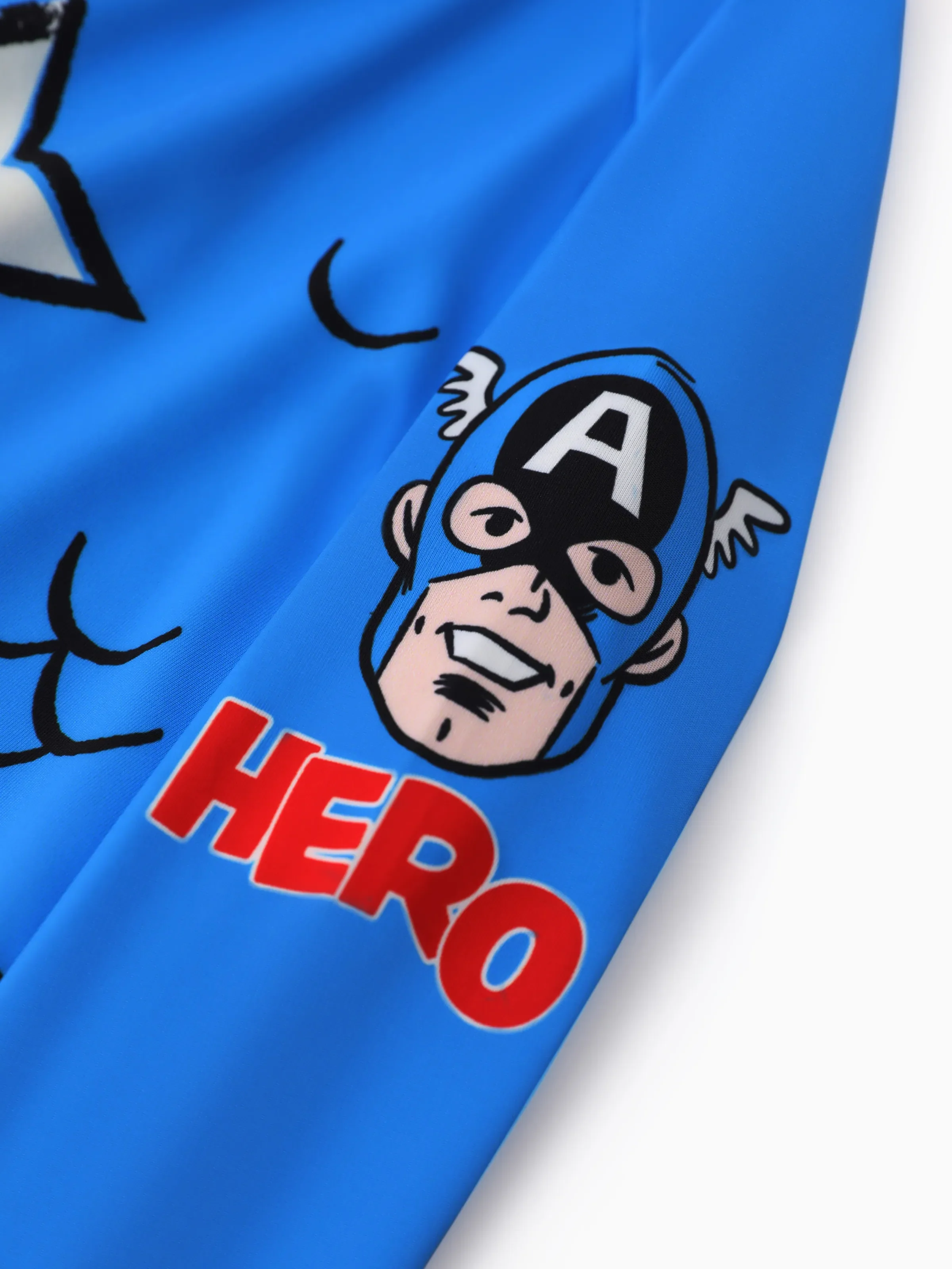 Marvel Baby/Toddler Boy Captain America UPF30+ Star Print Swimsuit  Blue - Image 2