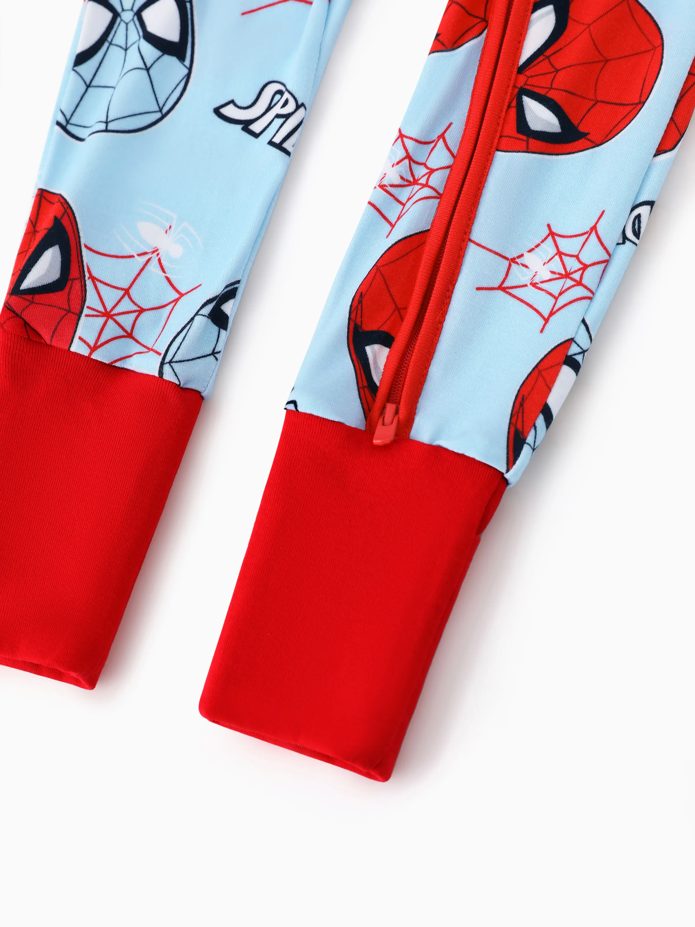 Marvel Bamboo Baby Boy/Girl Spider-Man 2-Way Zip Onesies Anti Slip Long-sleeve Footie Blue - Image 7