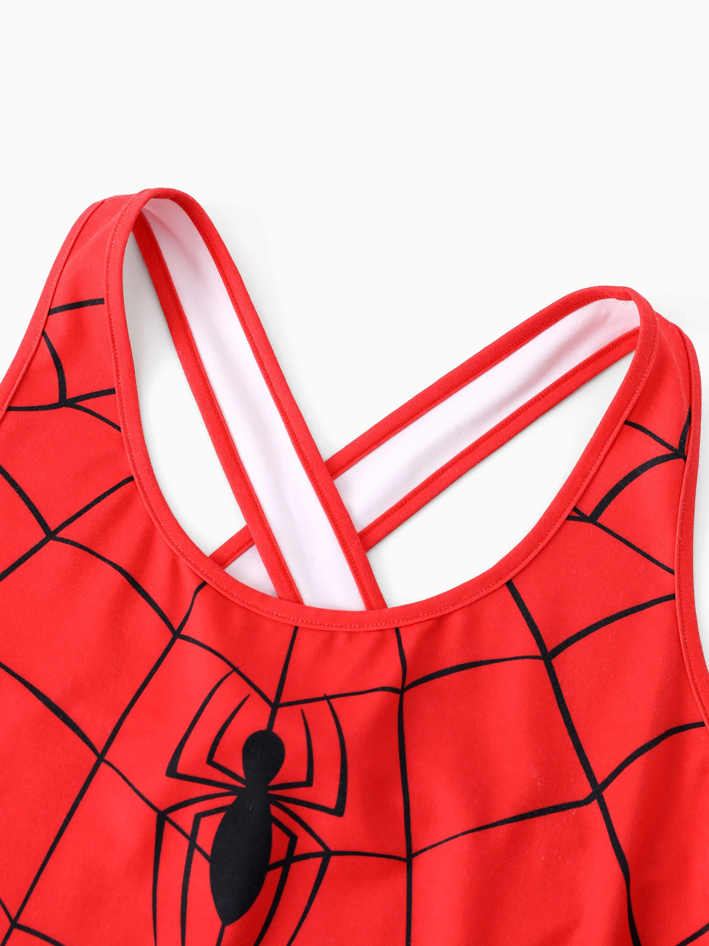 Marvel Family Matching Outfit Spider-Man Cosplay Costume Top/Sleeveless Dress Set Multi-color - Image 2