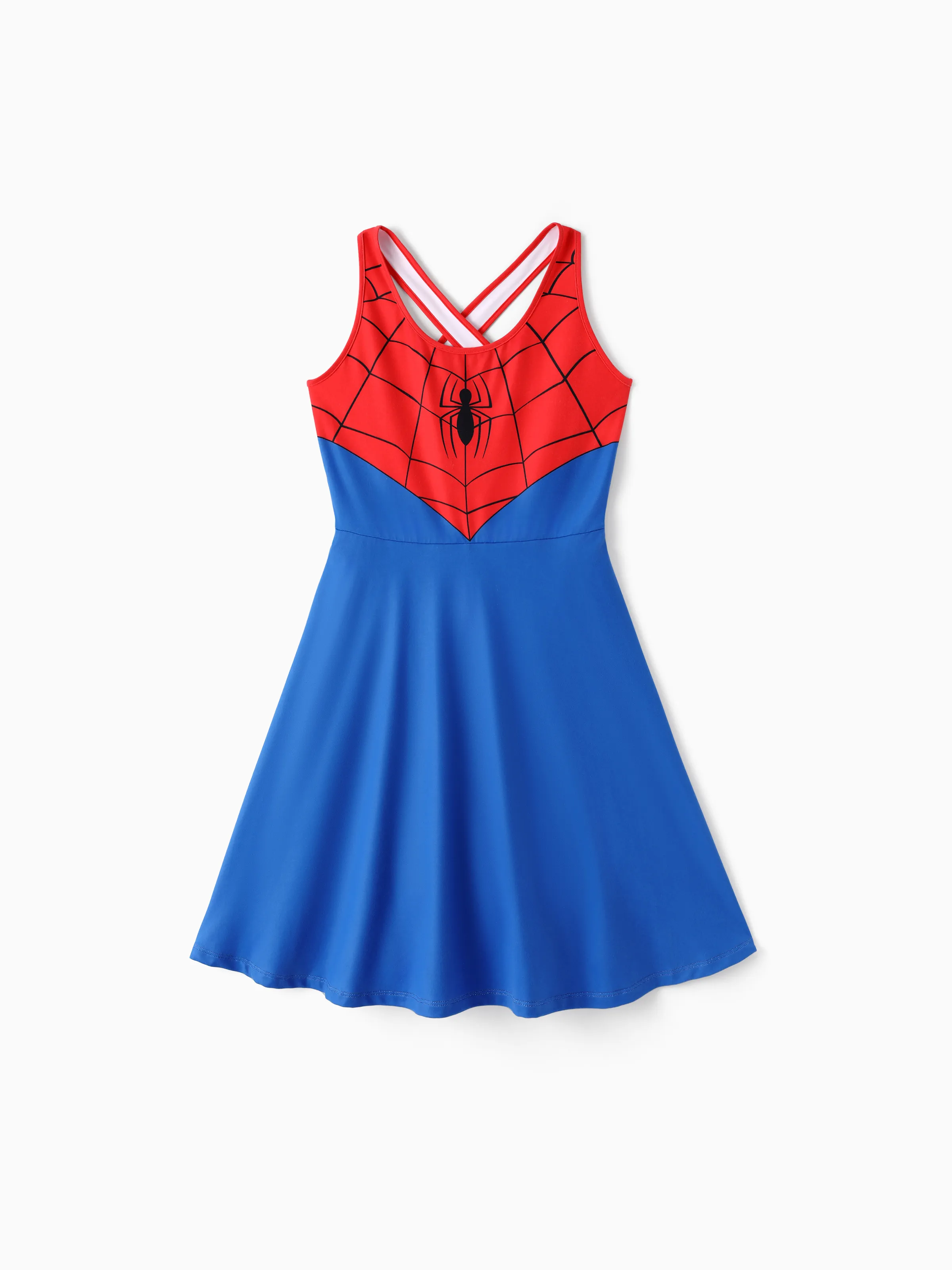 Marvel Family Matching Outfit Spider-Man Cosplay Costume Top/Sleeveless Dress Set Multi-color - Image 3