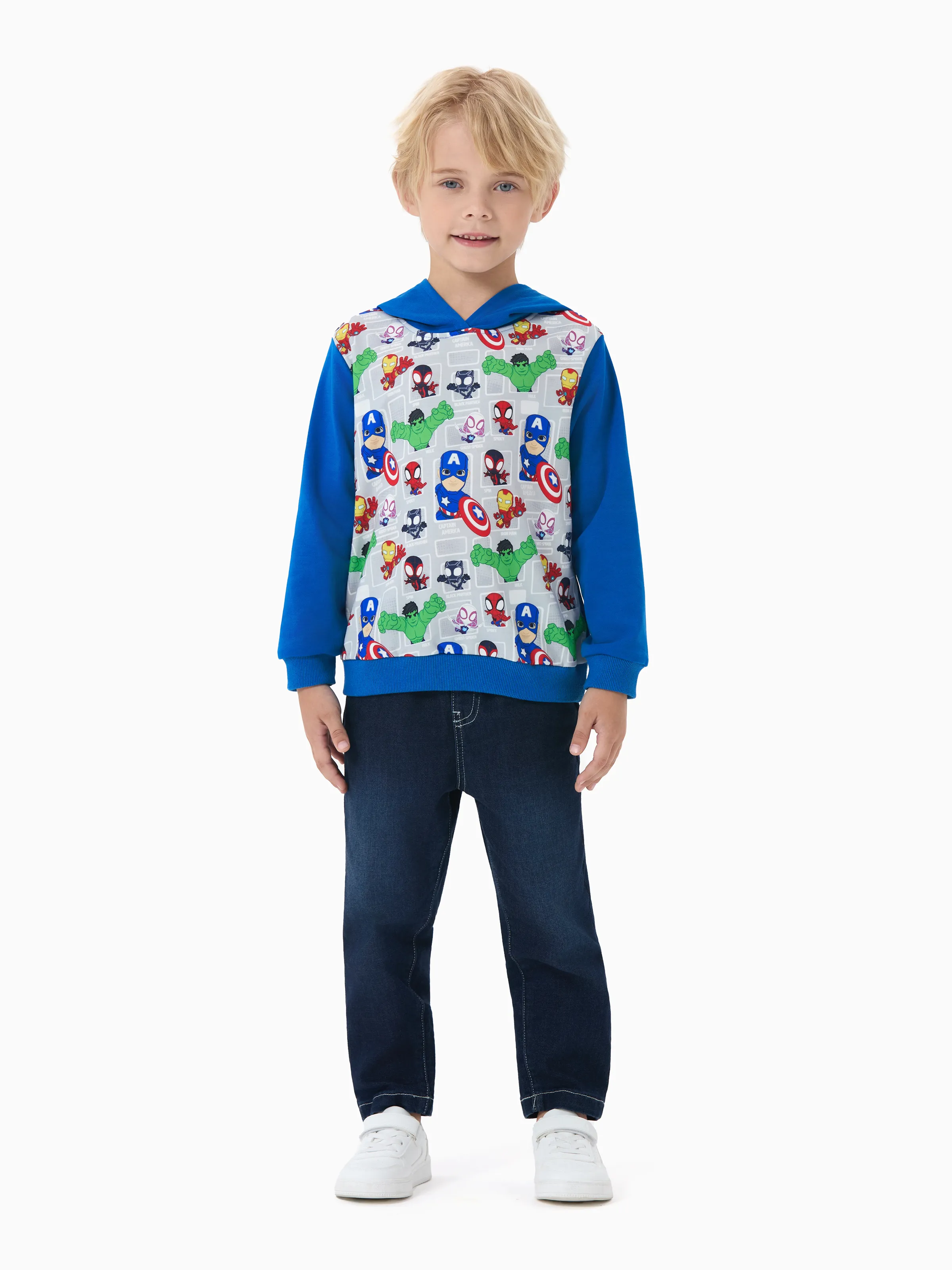 Marvel Toddler Boy Spider-Man Hoodie Sweatshirt Blue - Image 3
