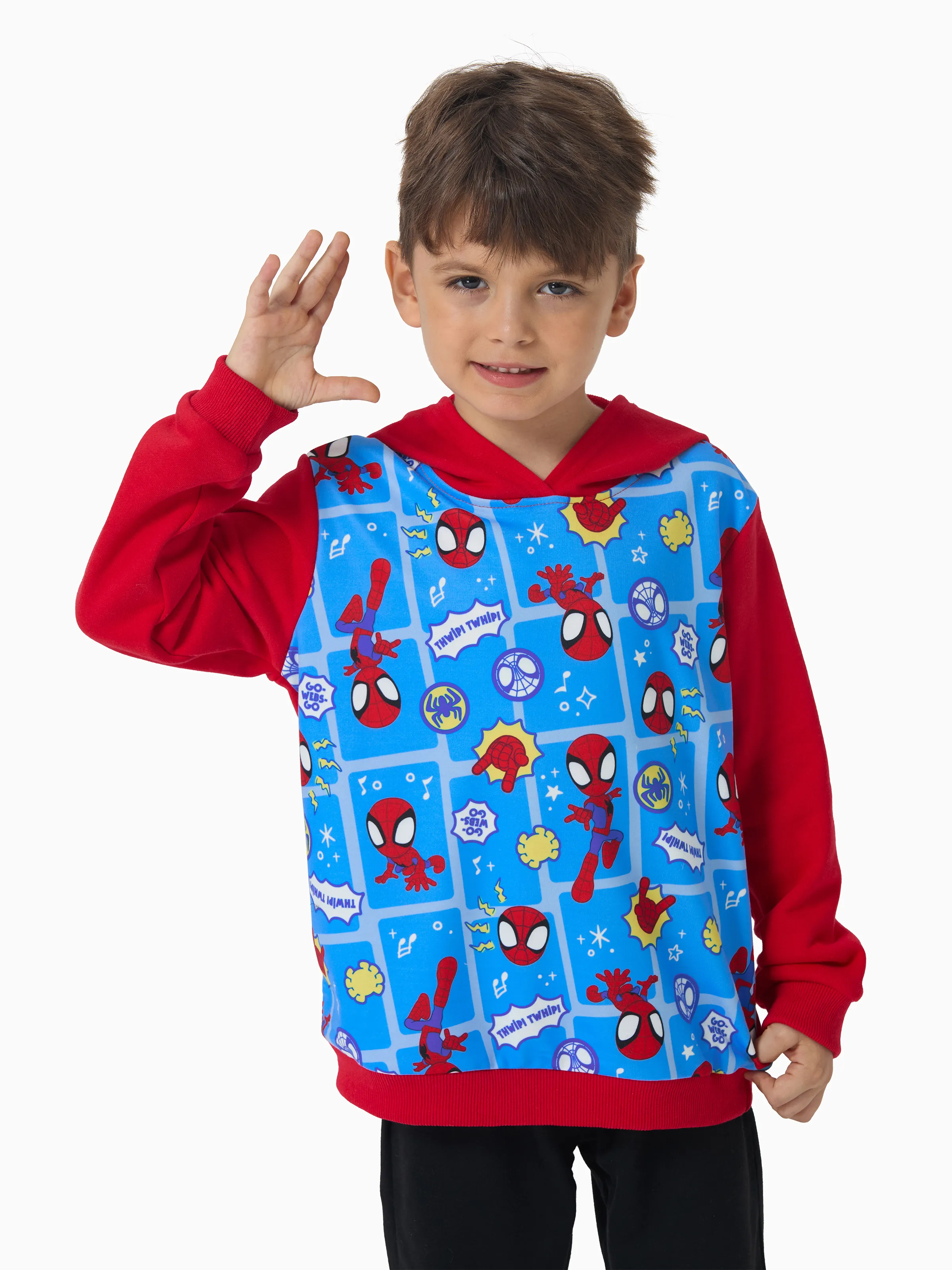 Marvel Toddler Boy Spider-Man Hoodie Sweatshirt Red - Image 3