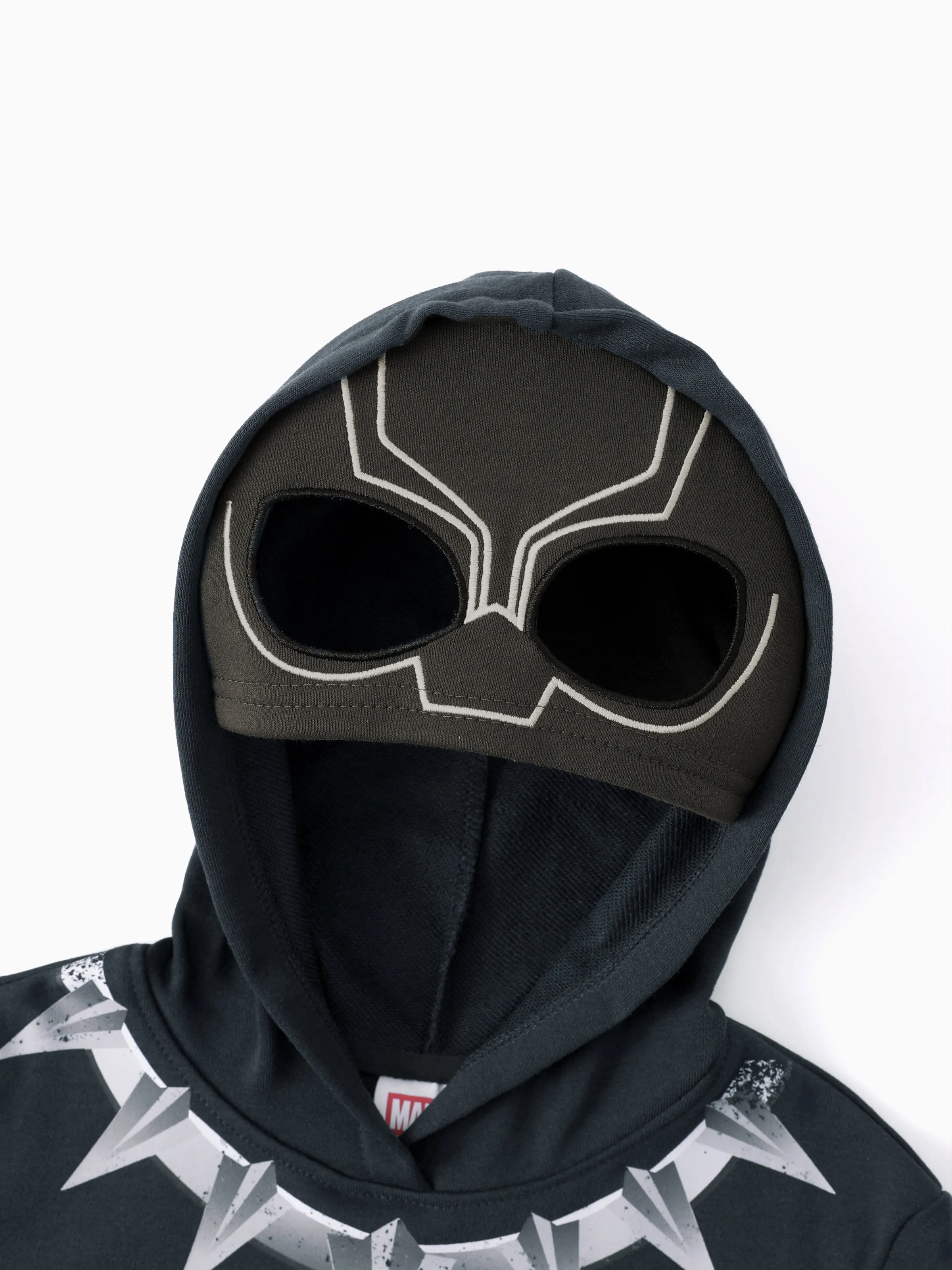 Marvel Toddler/ Kid Boy 2pcs Blac Panther Costume Sweatshirt and Pants Set with Built-in Mask Dark Grey - Image 2