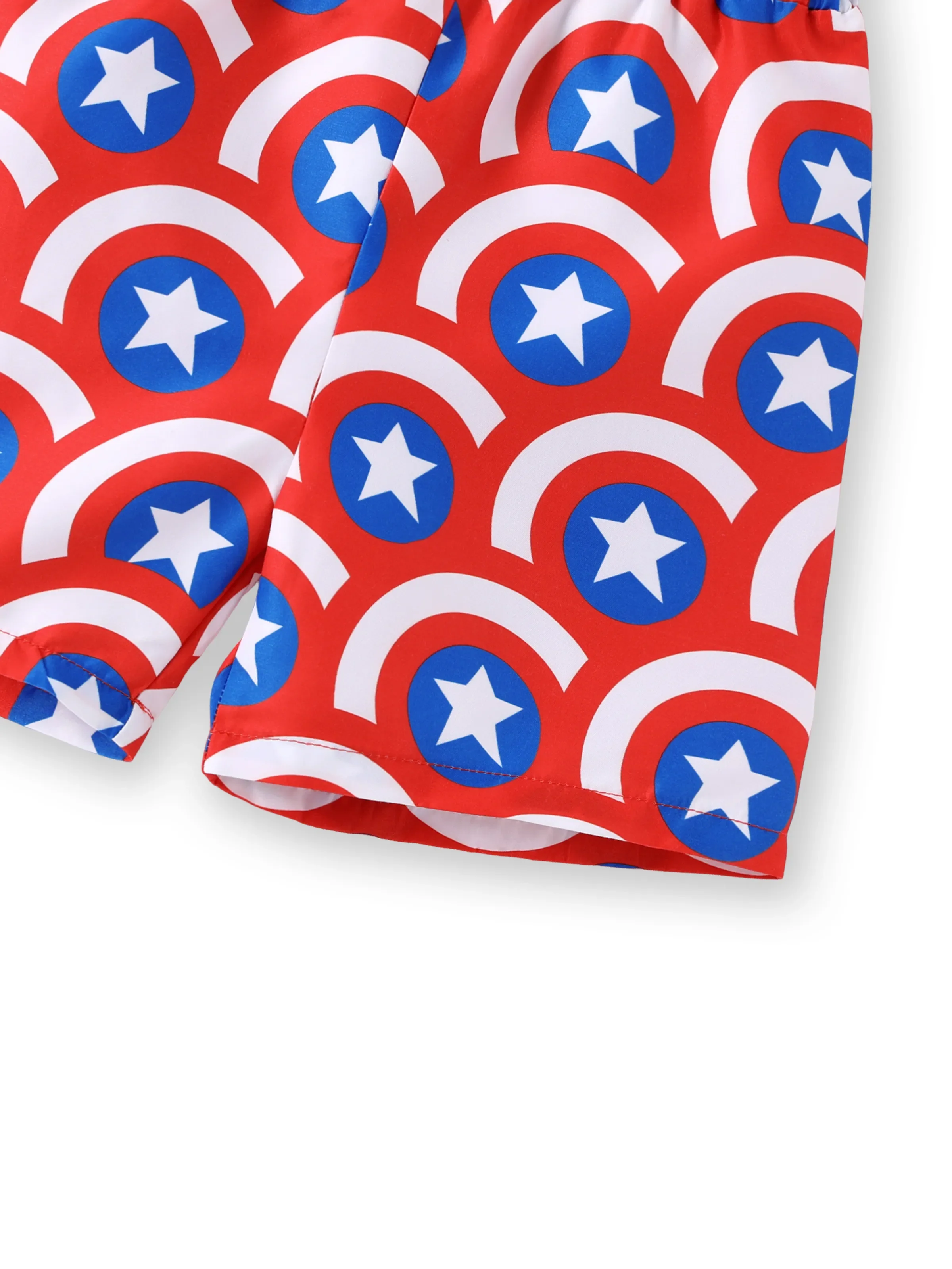 Marvel Toddler/Kid Boy 2pcs Captain America UPF50+ Allover Print Tops and Trunks Swimsuit Set Blue - Image 12