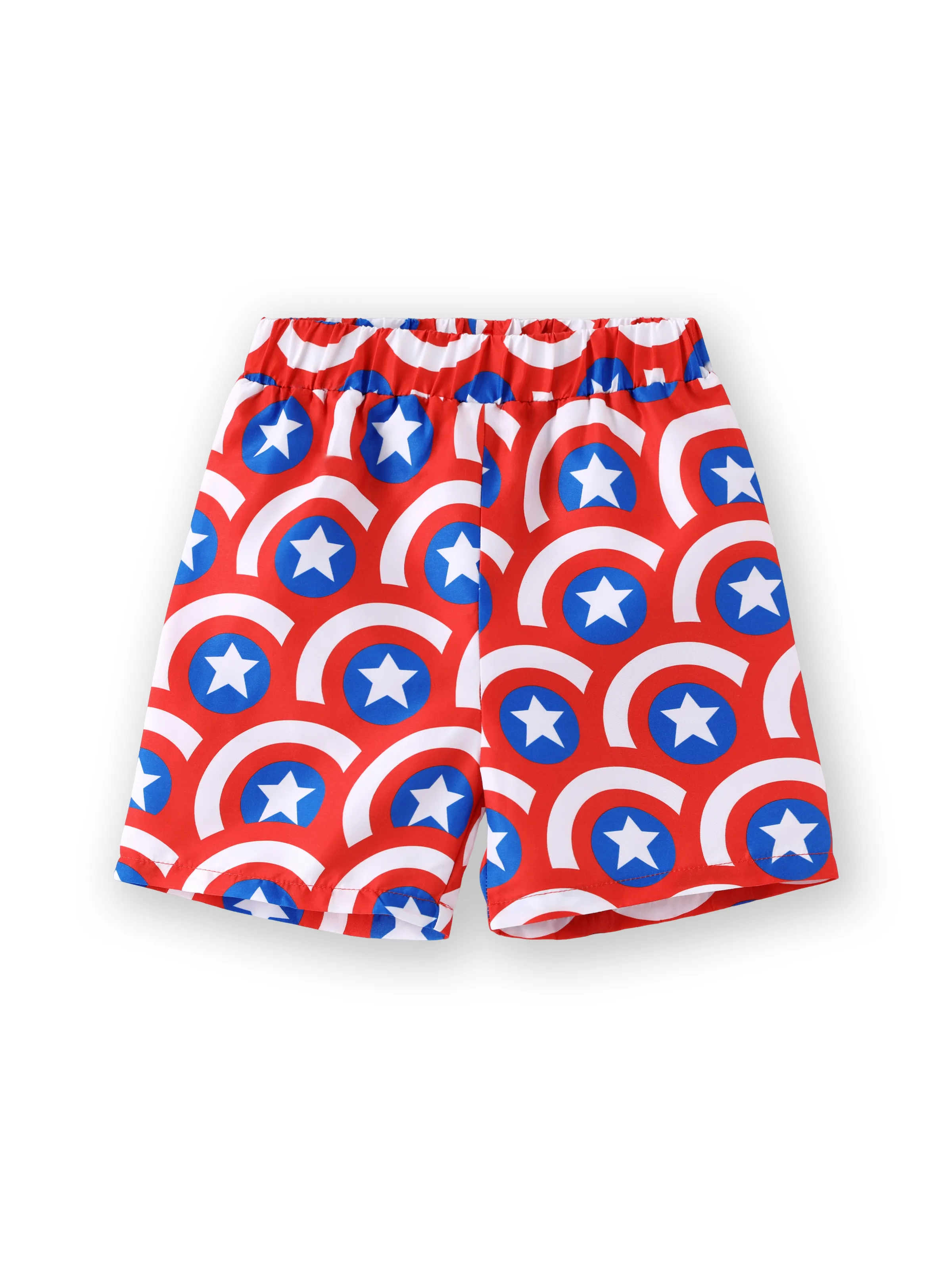 Marvel Toddler/Kid Boy 2pcs Captain America UPF50+ Allover Print Tops and Trunks Swimsuit Set Blue - Image 9