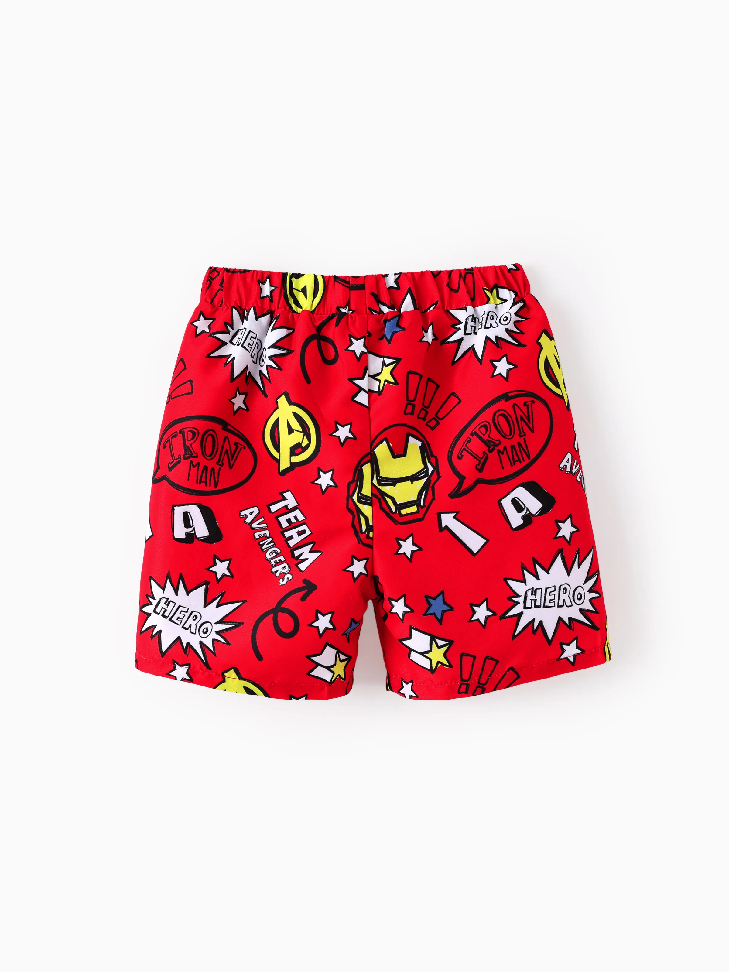 Marvel Toddler/Kid Boy 2pcs Iron Man UPF50+ Allover Print Tops and Trunks Swimsuit Set Red - Image 10
