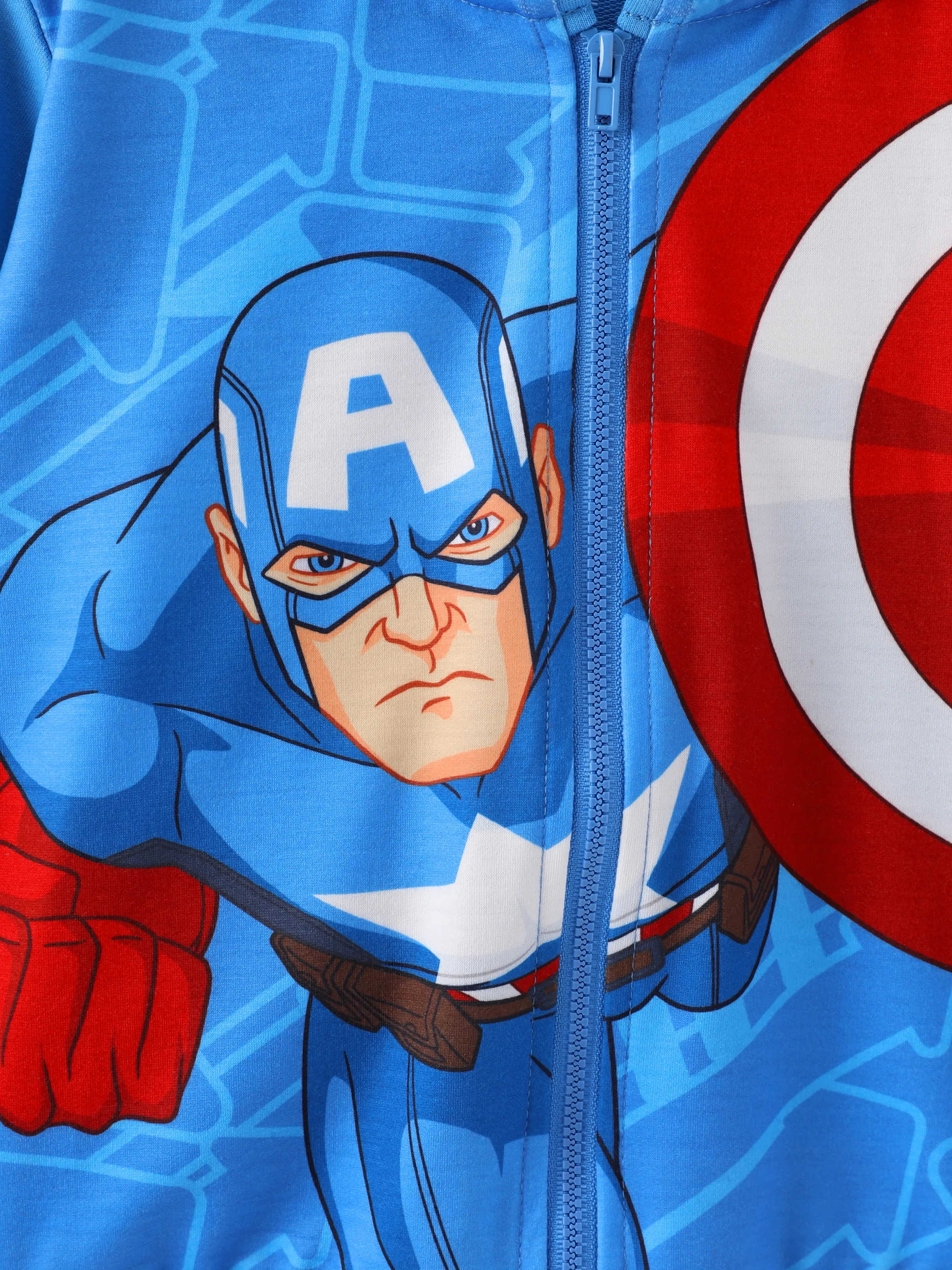 Marvel Toddler/Kid Boy Captain America Hooded Jacket Blue - Image 5