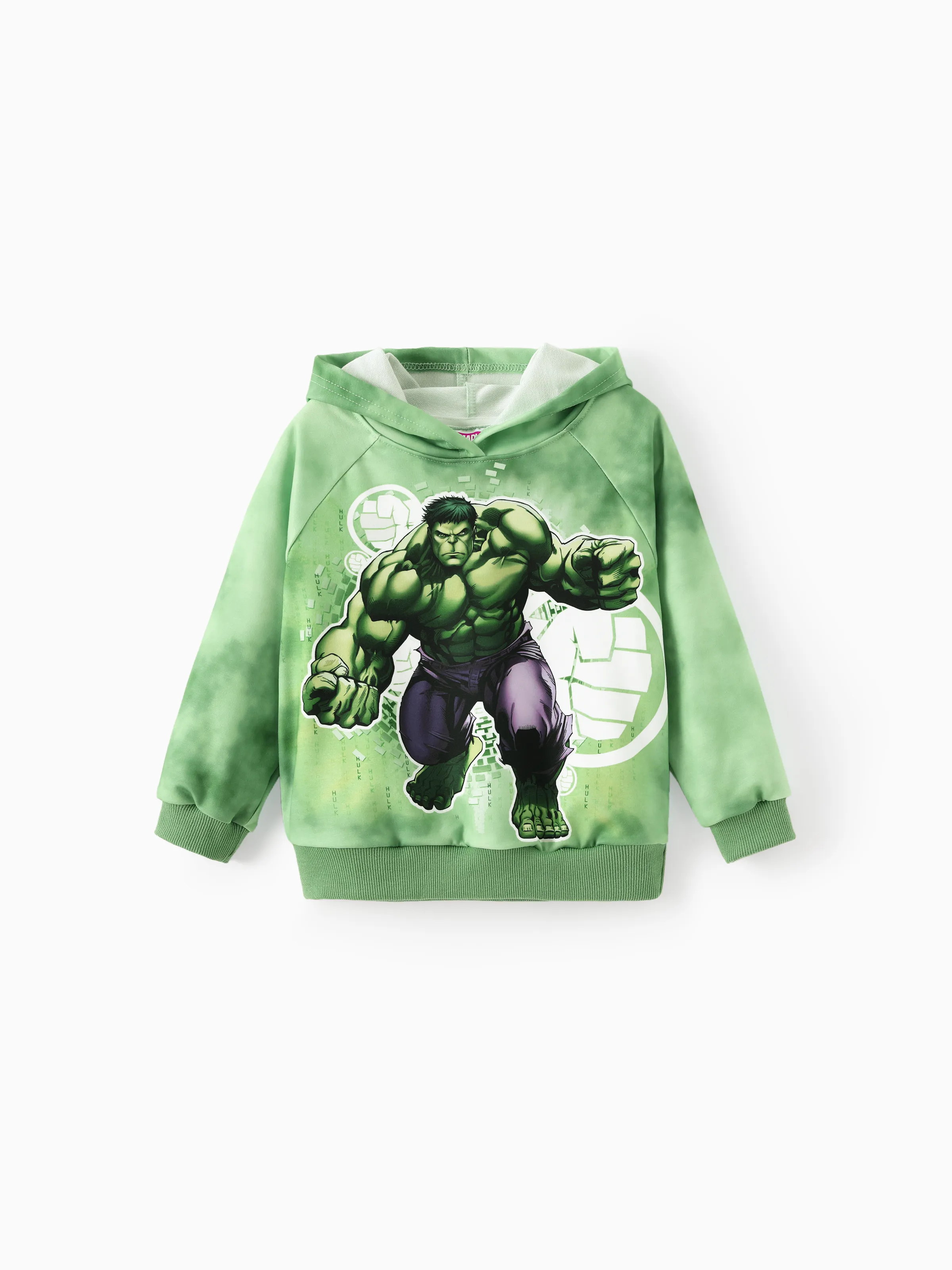 Marvel Toddler/Kids Boy 2pcs Green Hulk Ribbed Cuffs Hooded Sweatshirt and Sweatpants Set Green - Image 3