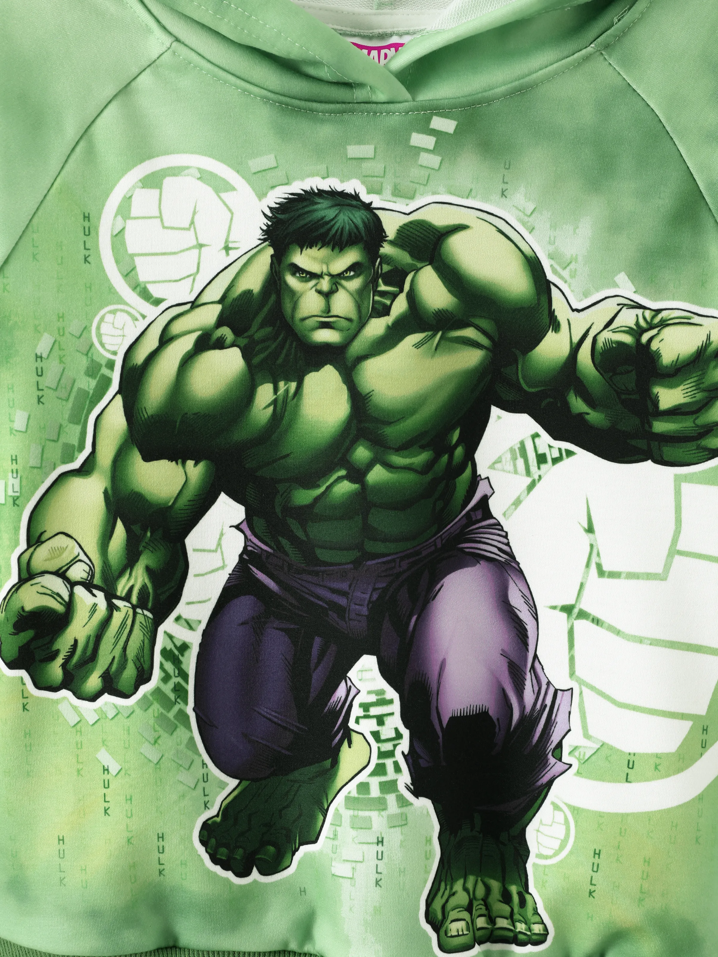 Marvel Toddler/Kids Boy 2pcs Green Hulk Ribbed Cuffs Hooded Sweatshirt and Sweatpants Set Green - Image 9