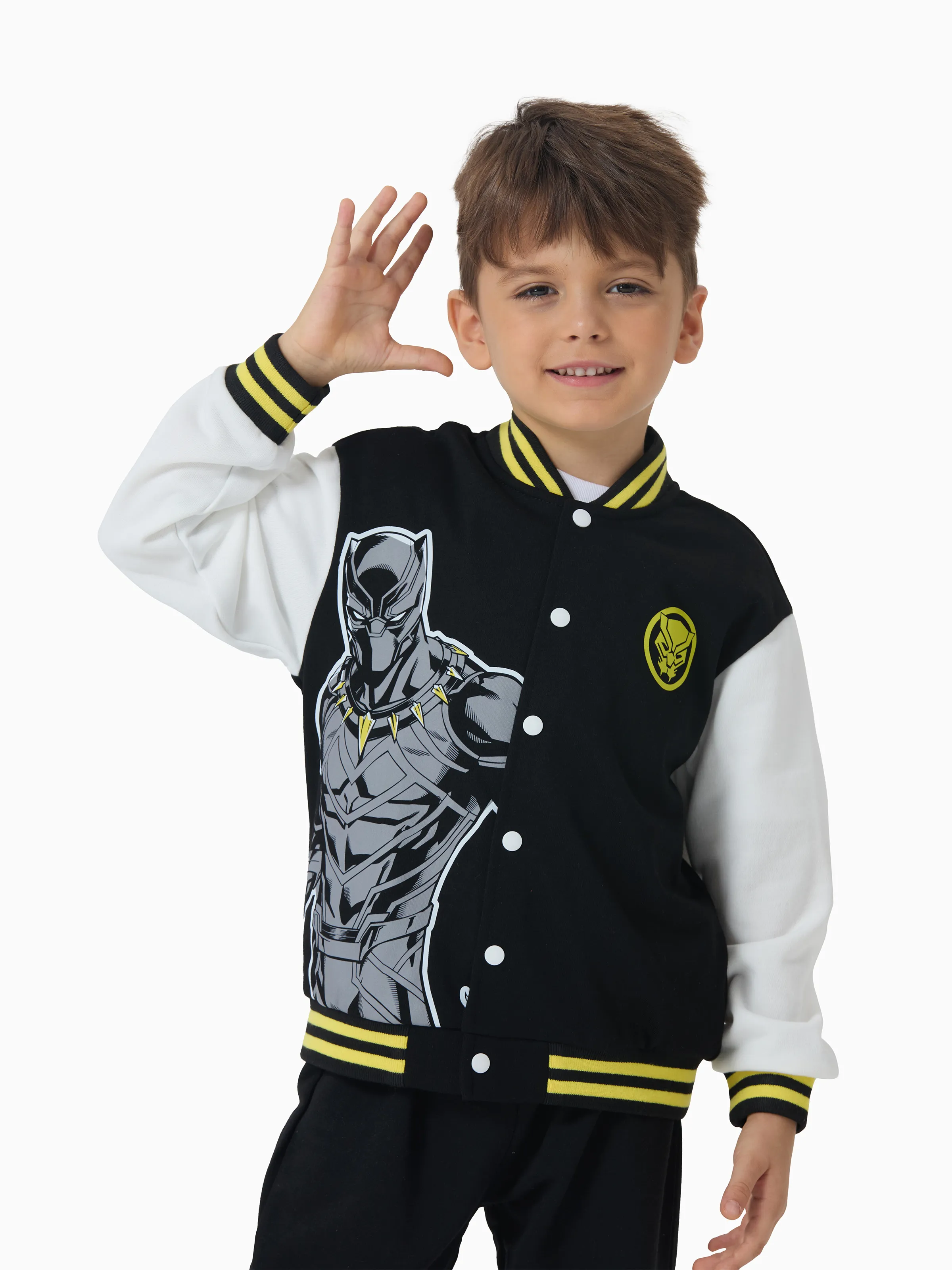 Marvel Toddler/Kids Boy Black Panther Colorblock Bomber Jacket Black - Image 5
