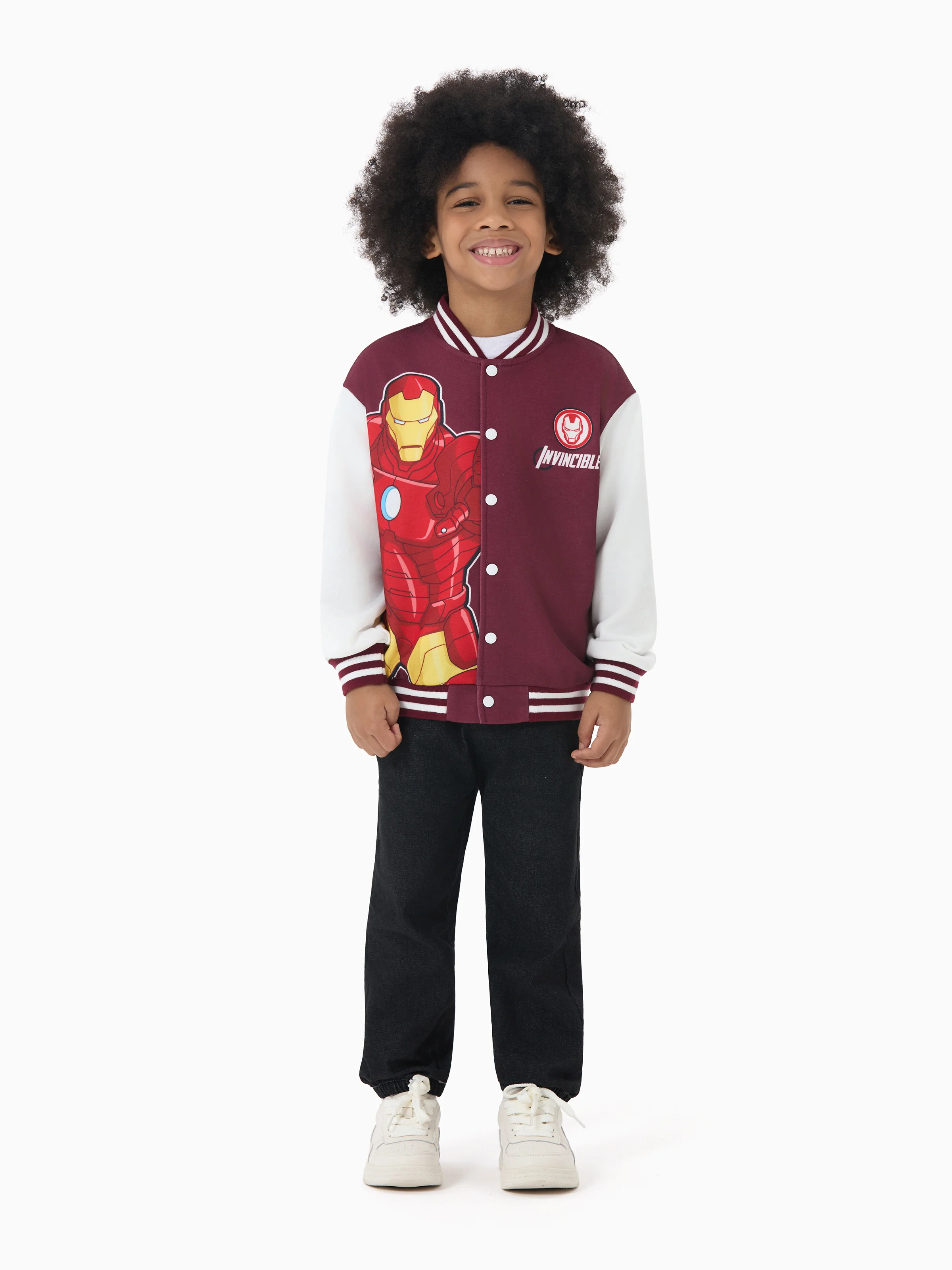Marvel Toddler/Kids Boy Iron Man Colorblock Bomber Jacket Burgundy - Image 4