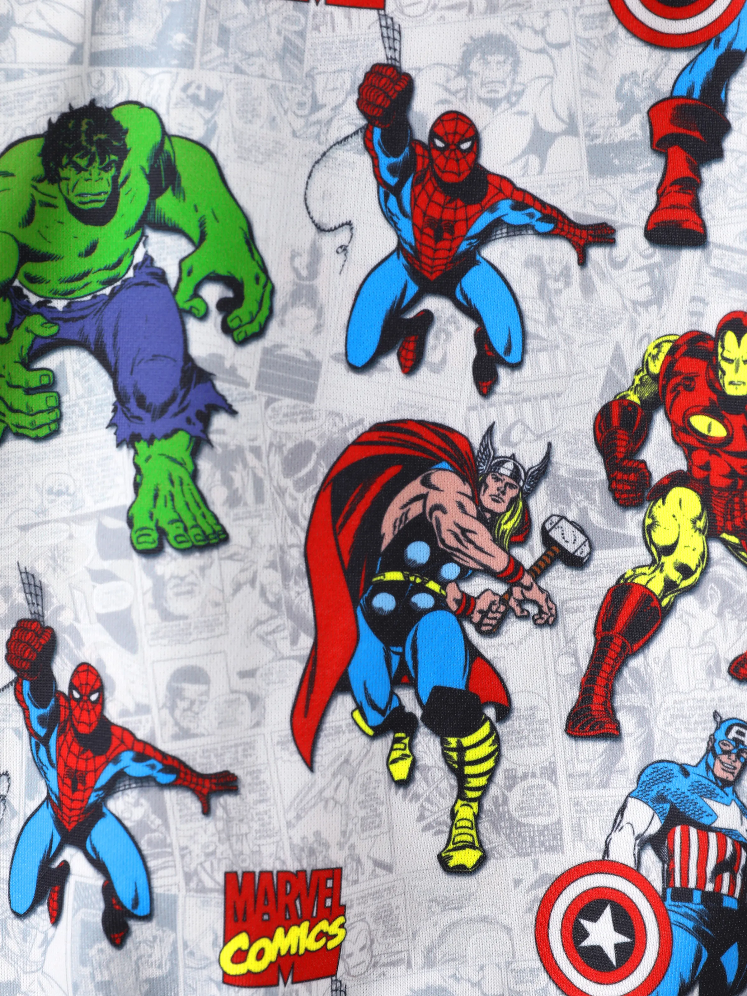 Marvel Toddler/Kids Boy Spider-Man/ Captain America/ IronMan/ Green Hulk Allover Print Stand Collar Jacket Black - Image 7