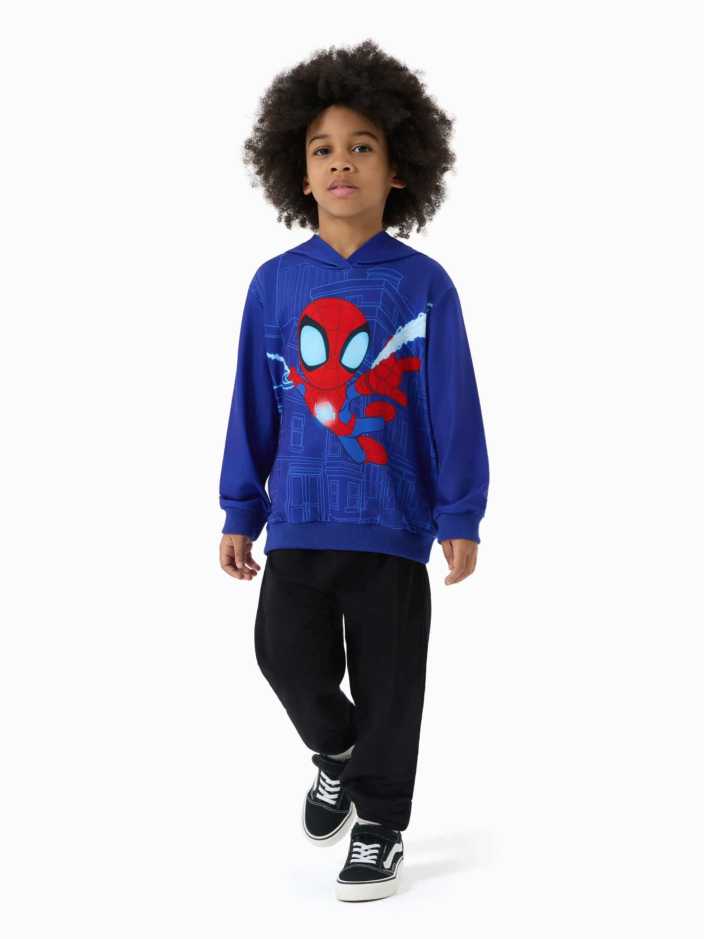 Marvel Toddler/Kids Boy Spider-Man Hooded Sweatshirt Blue - Image 3