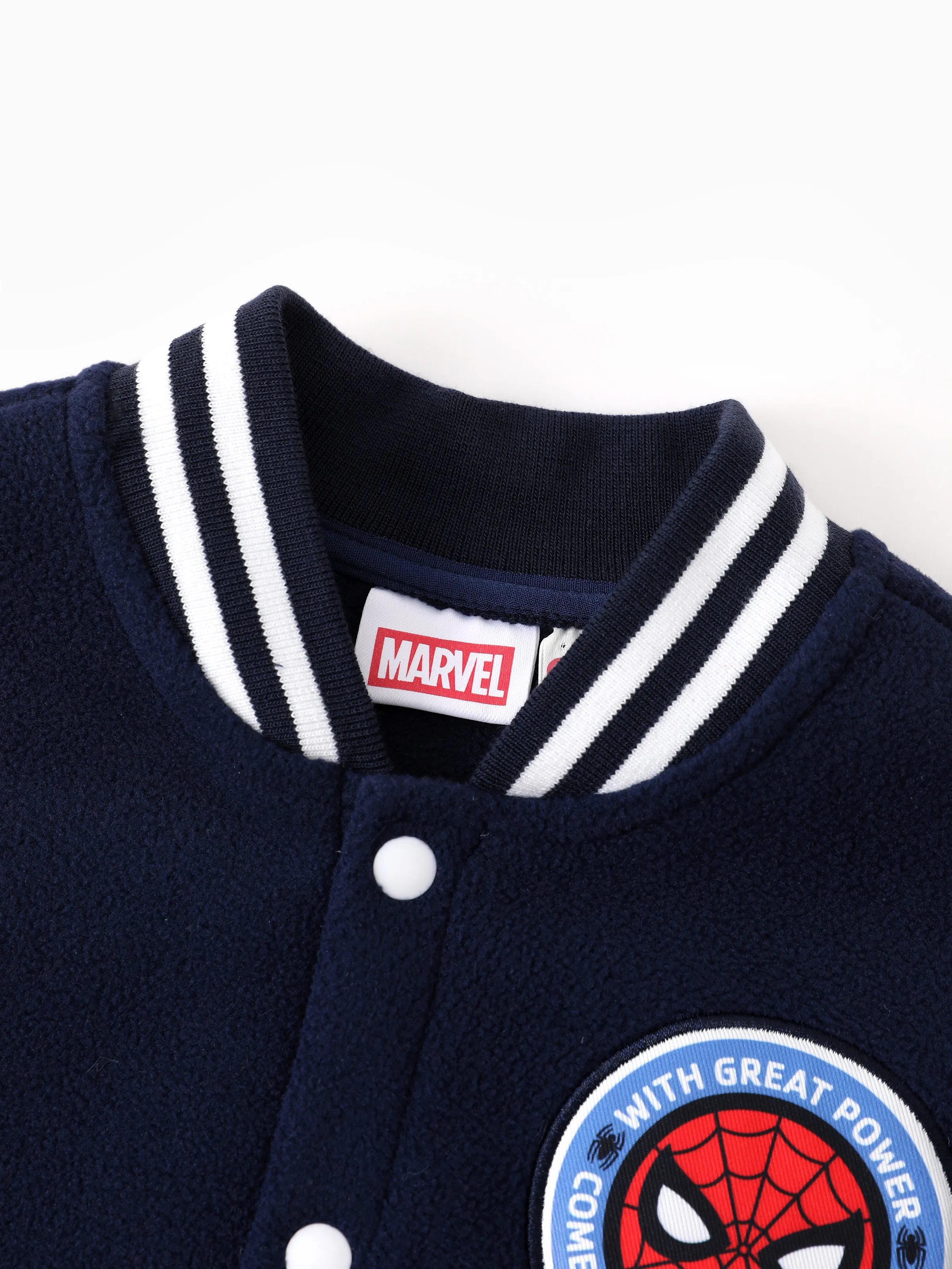 Marvel Toddler/Kids Boy Spiderman Colorblock Character Graphic Bomber Jacket Deep Blue Deep Blue - Image 7