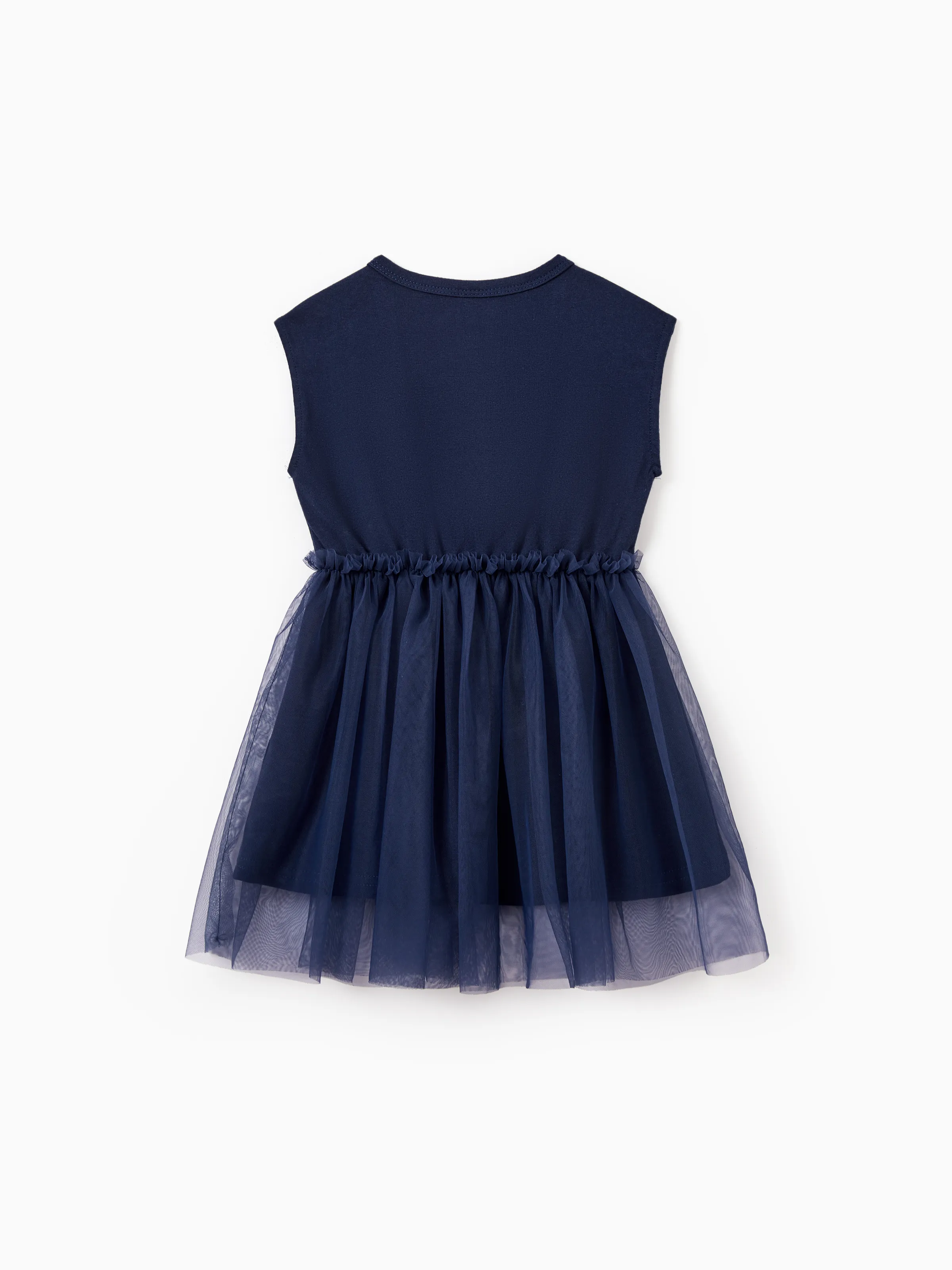 Matching Cotton Dresses for Mommy & Me Unicorn Print with Tulle Skirt for Girls, Knotted Dress for Mom, Perfect for Family Outings & Photos Deep Blue - Image 13