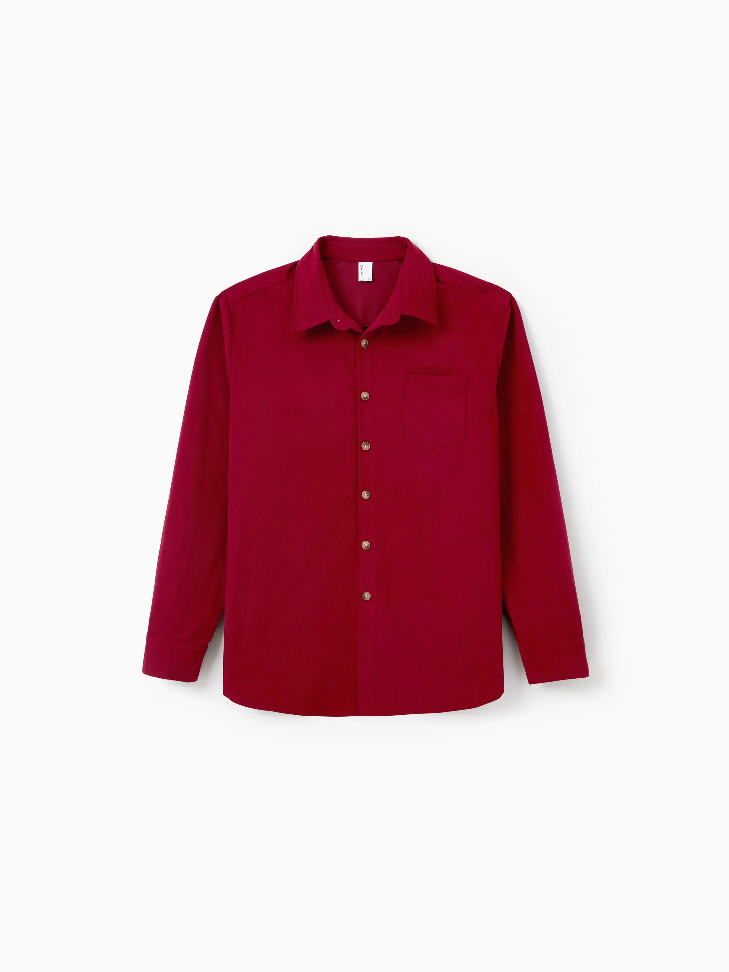Matching Family Outfit Set Long-sleeve Shirt and Off Shoulder Long-sleeve Plaid Splicing Knitted Dress Burgundy - Image 19