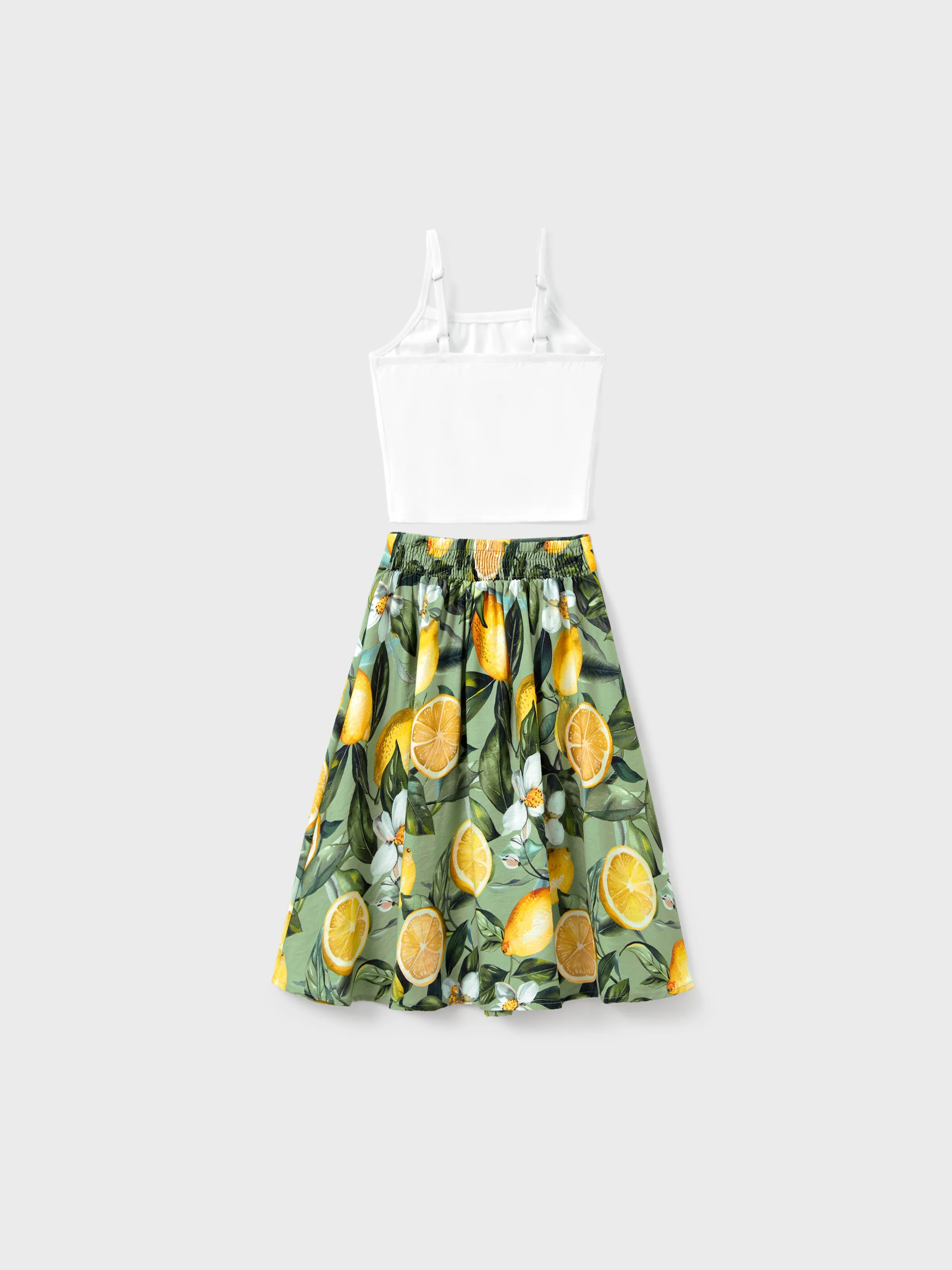 Matching Family Outfits Lemon Print Hawaiian Shirts & Summer Dresses Tropical Vacation Clothes for Men, Women & Kids Green - Image 12