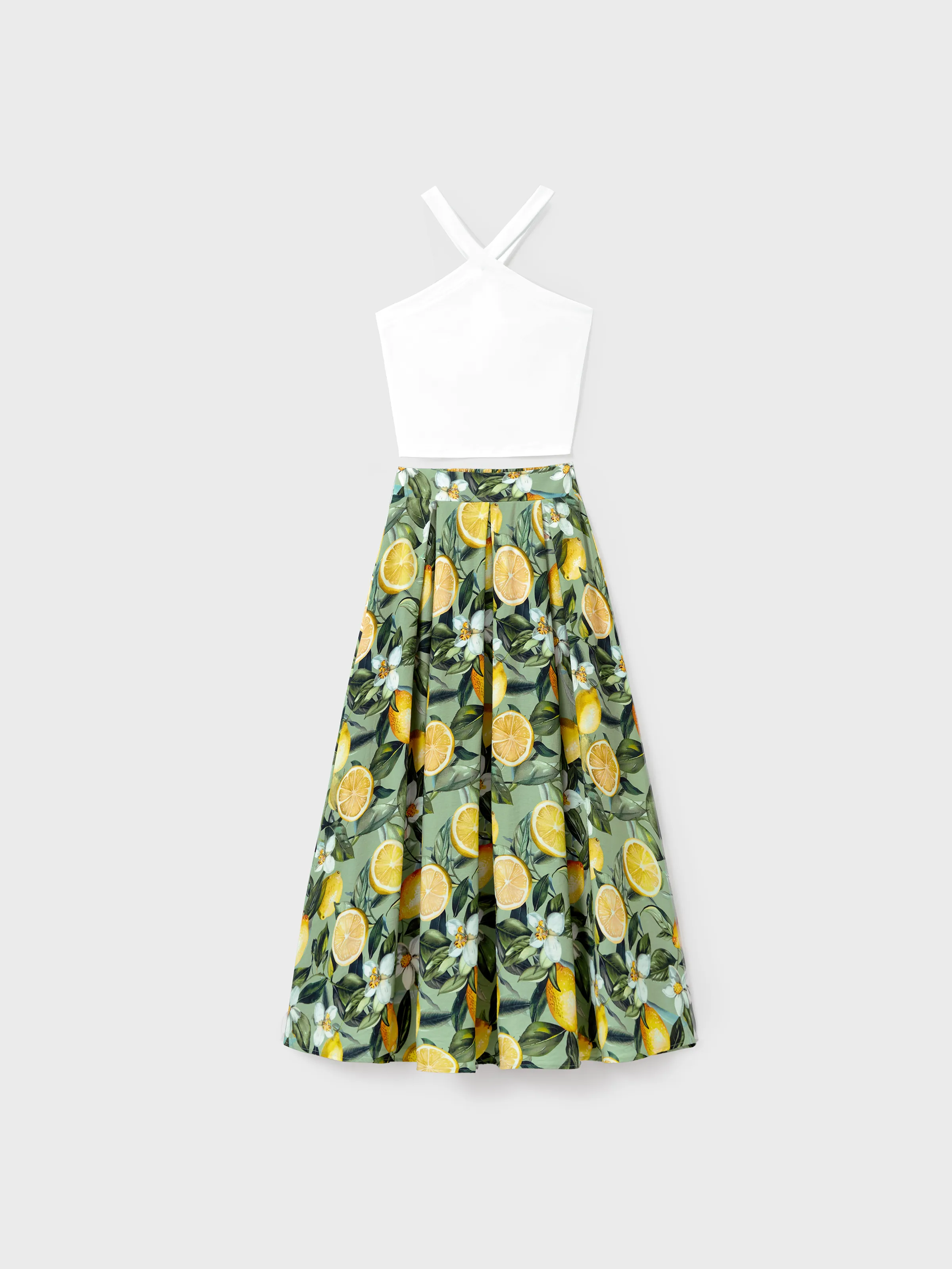 Matching Family Outfits Lemon Print Hawaiian Shirts & Summer Dresses Tropical Vacation Clothes for Men, Women & Kids Green - Image 5