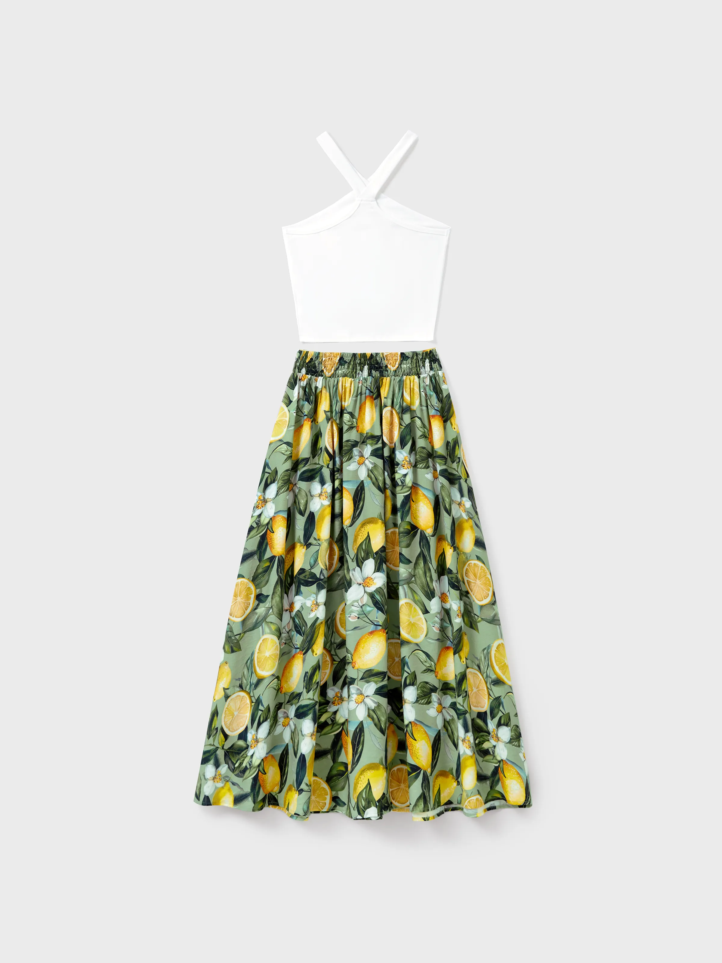 Matching Family Outfits Lemon Print Hawaiian Shirts & Summer Dresses Tropical Vacation Clothes for Men, Women & Kids Green - Image 6