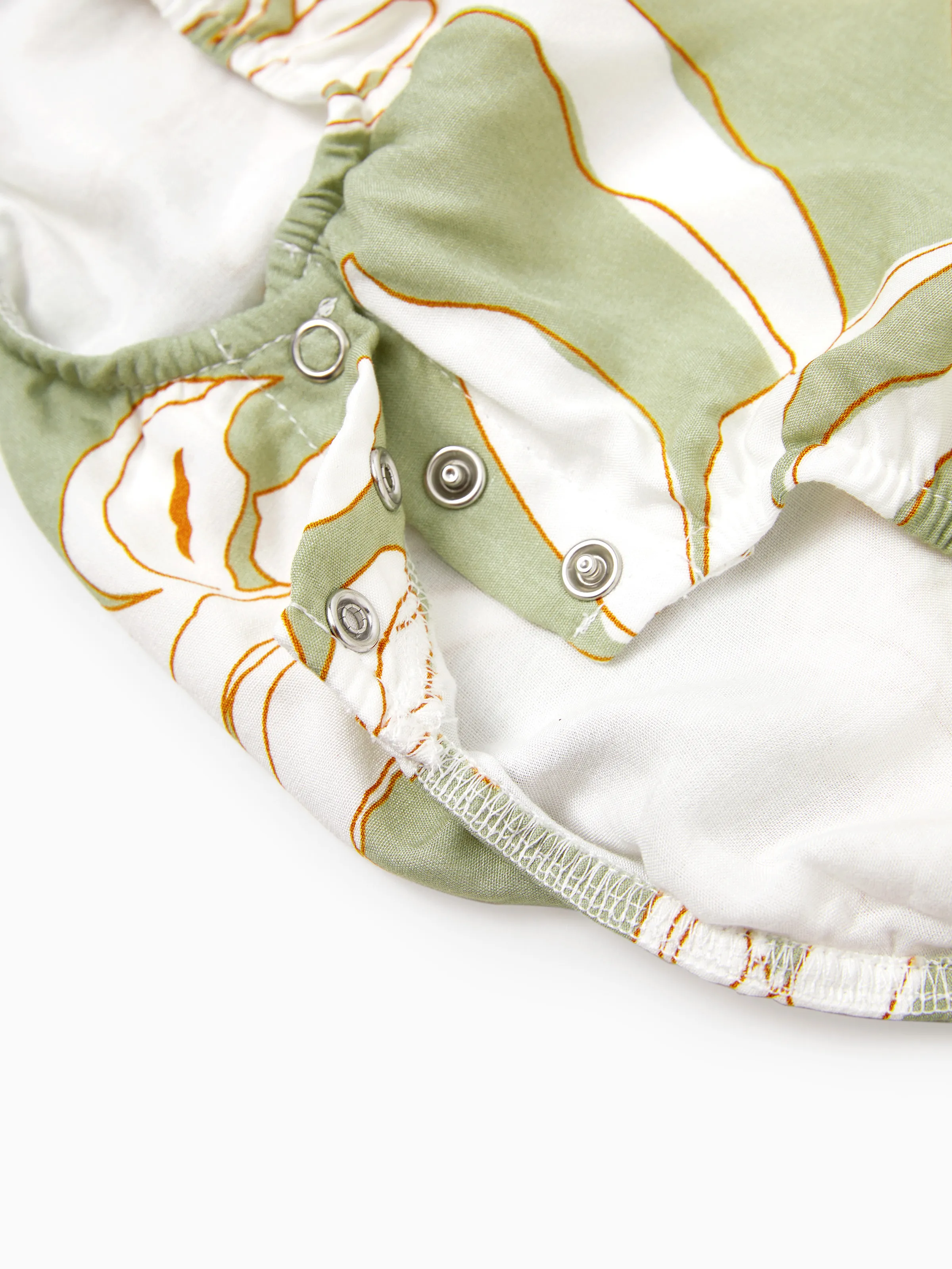 Matching Family Outfits Tropical Floral Print Strap Dress or Short-sleeve Colorblock Shirts Set Pale Green - Image 19