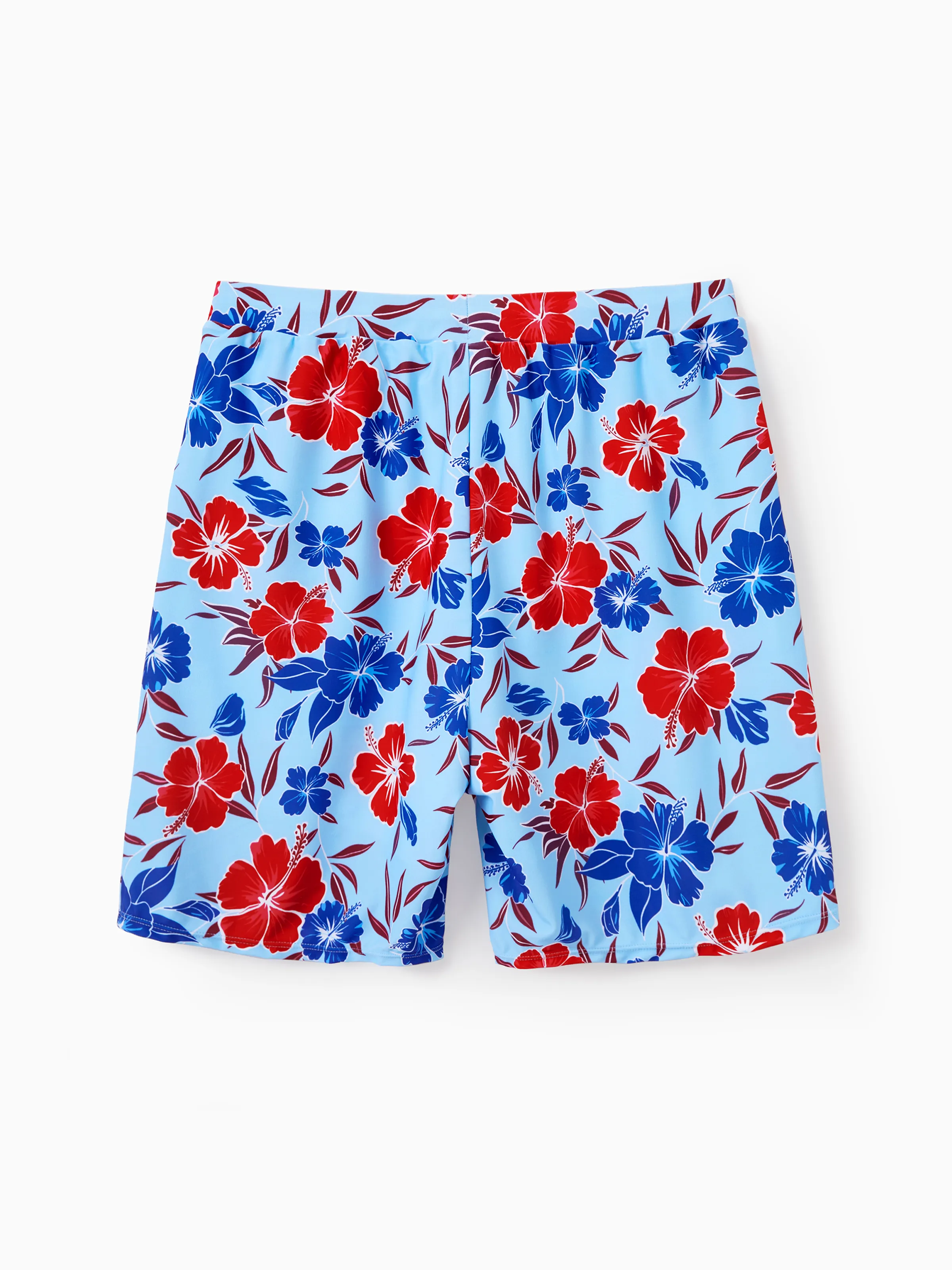 Matching Family Swimwear Floral Print Bikini & Swim Trunks Set for Mom, Dad, & Kids, Perfect for Summer Beach Days & Pool Parties Red - Image 18