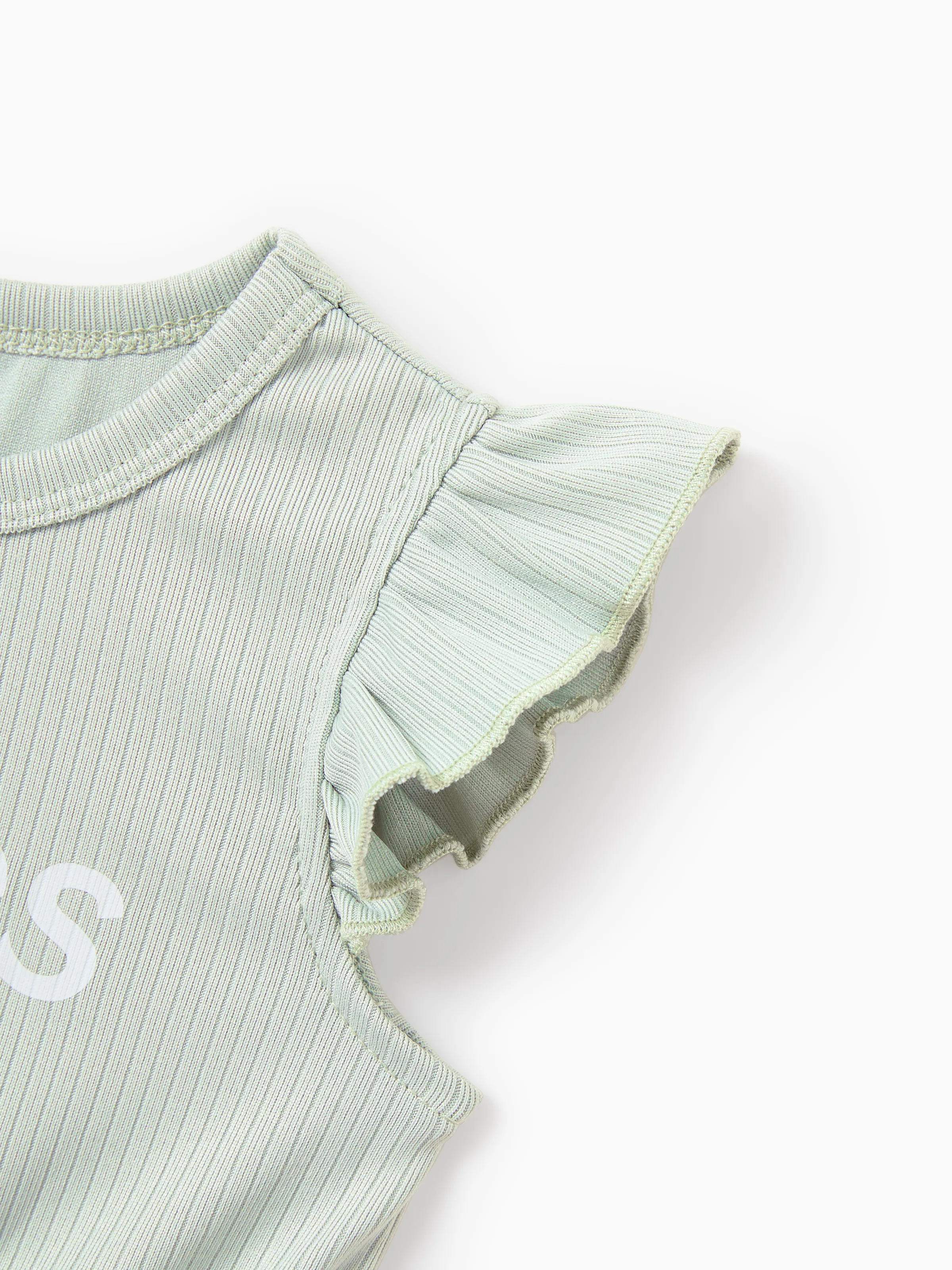Matching Mommy & Me "Besties" Dresses Pastel Tulle Skirt for Girls, Ribbed Bodycon Dress for Mom, Perfect for Family Outings & Photos Pale Green - Image 15