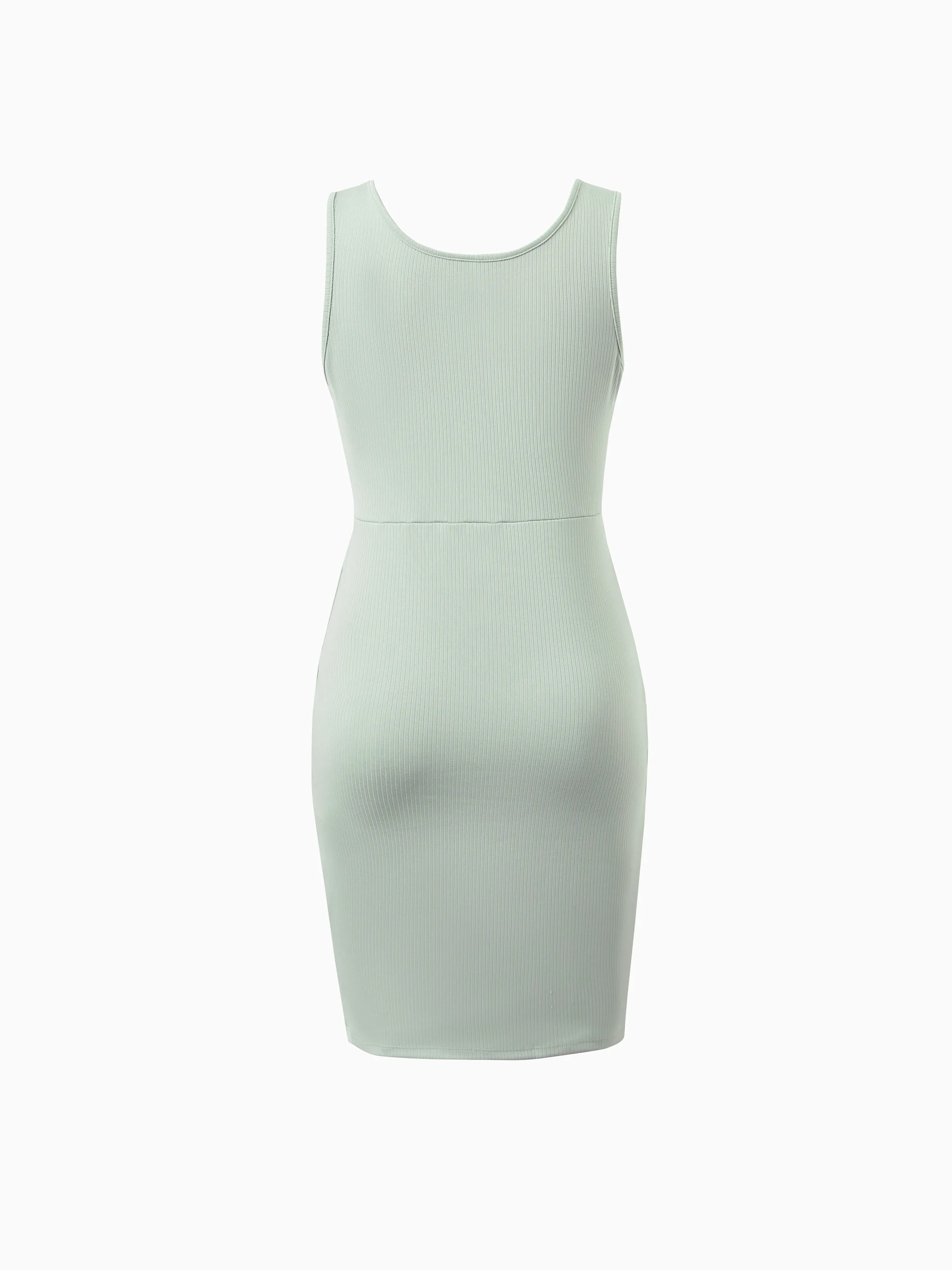 Matching Mommy & Me "Besties" Dresses Pastel Tulle Skirt for Girls, Ribbed Bodycon Dress for Mom, Perfect for Family Outings & Photos Pale Green - Image 3