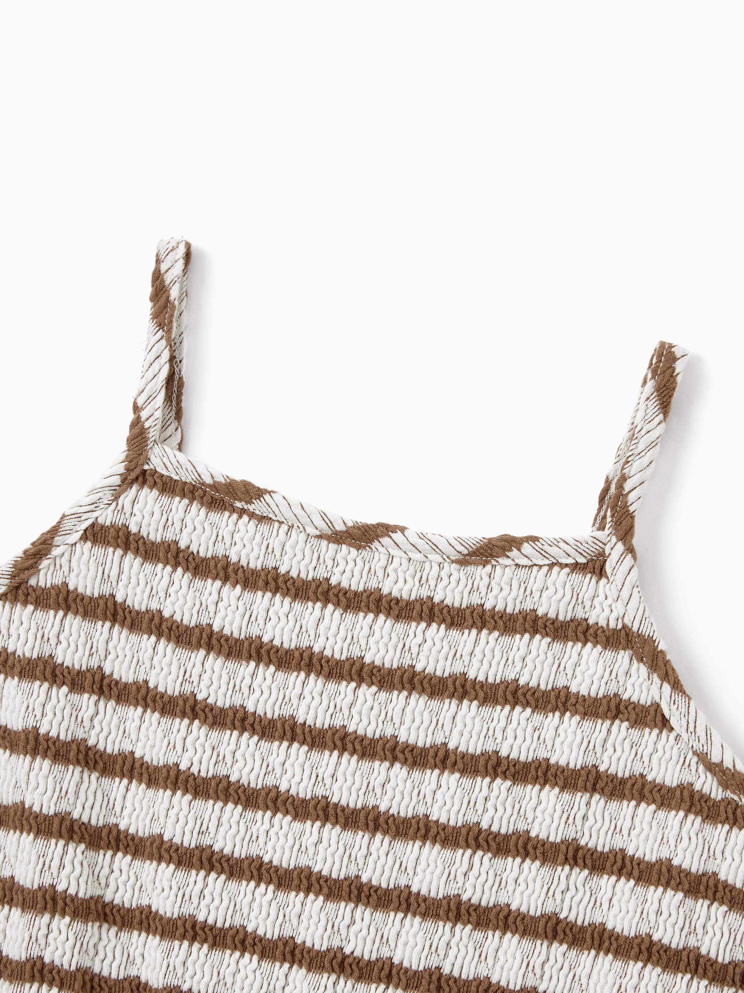 Toddler/Kid Girl Striped Twist-Front Dress with Tulle Skirt, Perfect for Summer Family Outings & Photos Khaki - Image 4