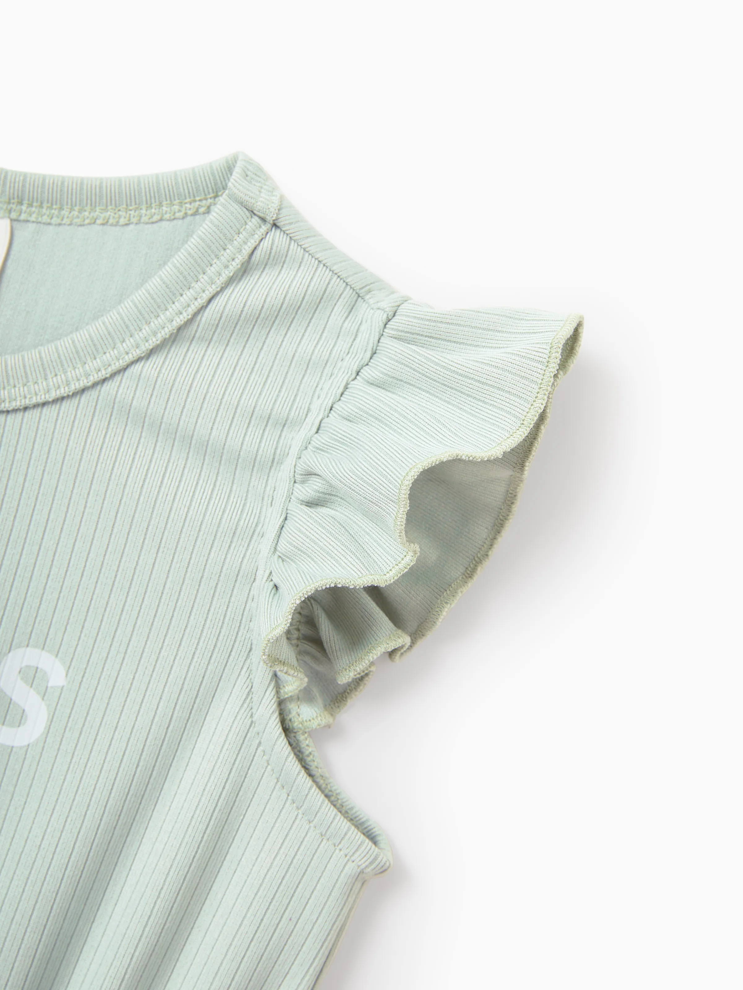 Matching Toddler/Kid Girl "Besties" Dresses Pastel Tulle Skirt for Girls, Perfect for Family Outings & Photos Pale Green - Image 4