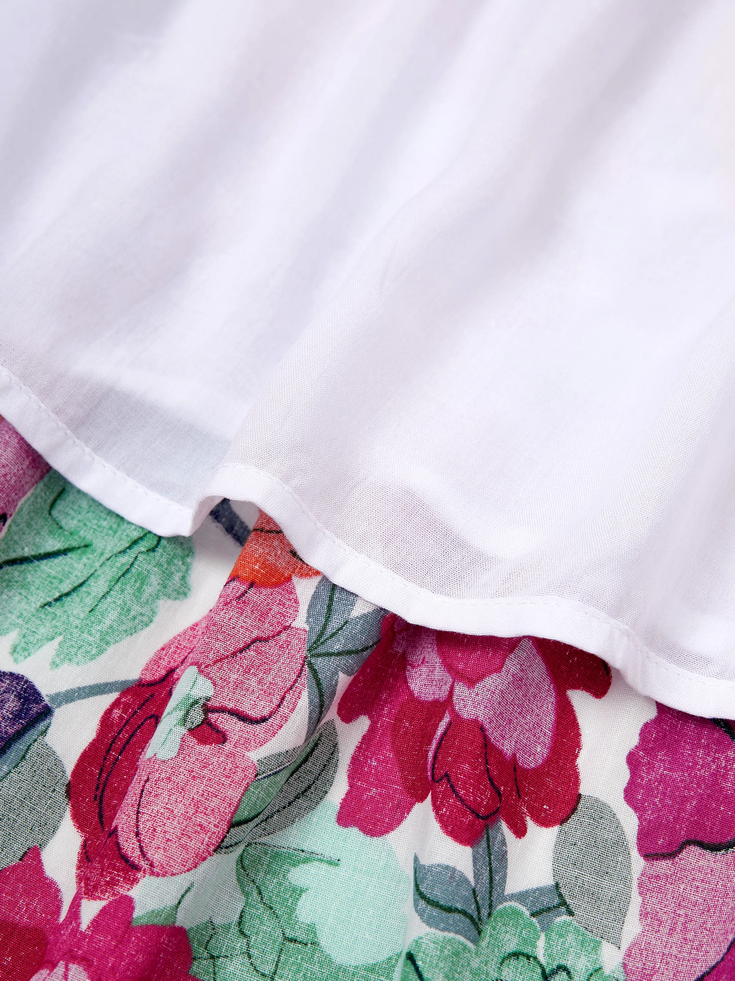 Mom & Me Matching Cotton Vacation Dresses Floral Smocked Dresses with Ruffle Straps for Summer Family Outings & Photos Multi-color - Image 9